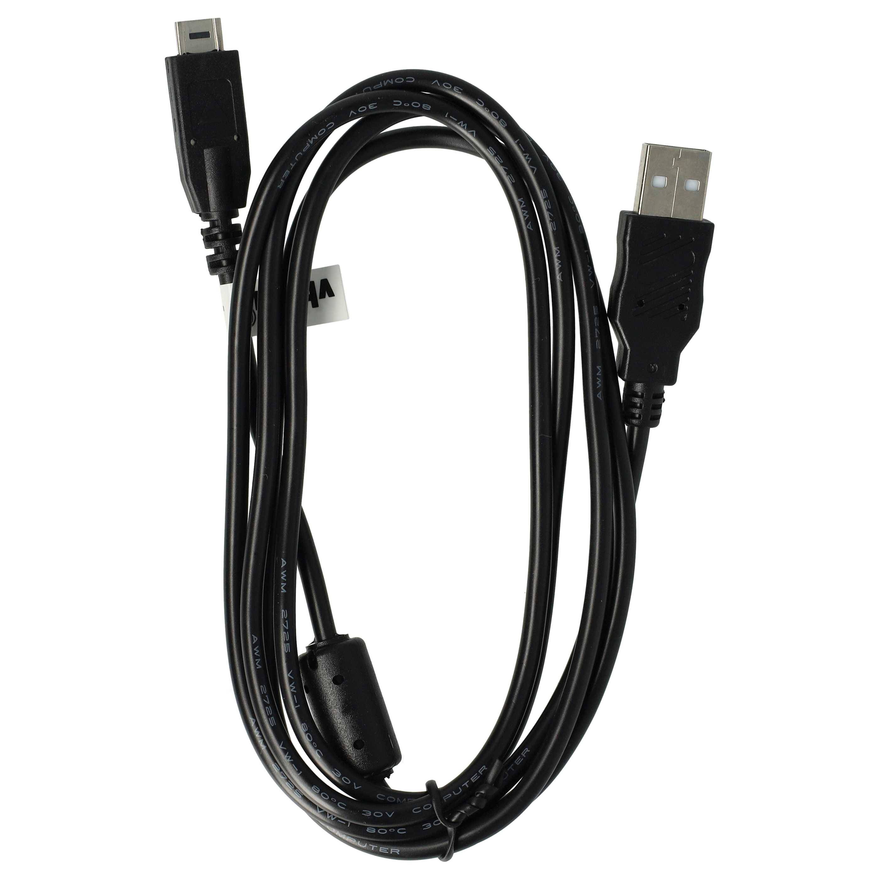 vhbw USB-Kabel kompatibel mit Panasonic Lumix DMC-FX15, DMC-FX12, DMC-FX10, DMC-FX100, DMC-FX07 Kamera, Camcorder - Datenkabel, 145 cm