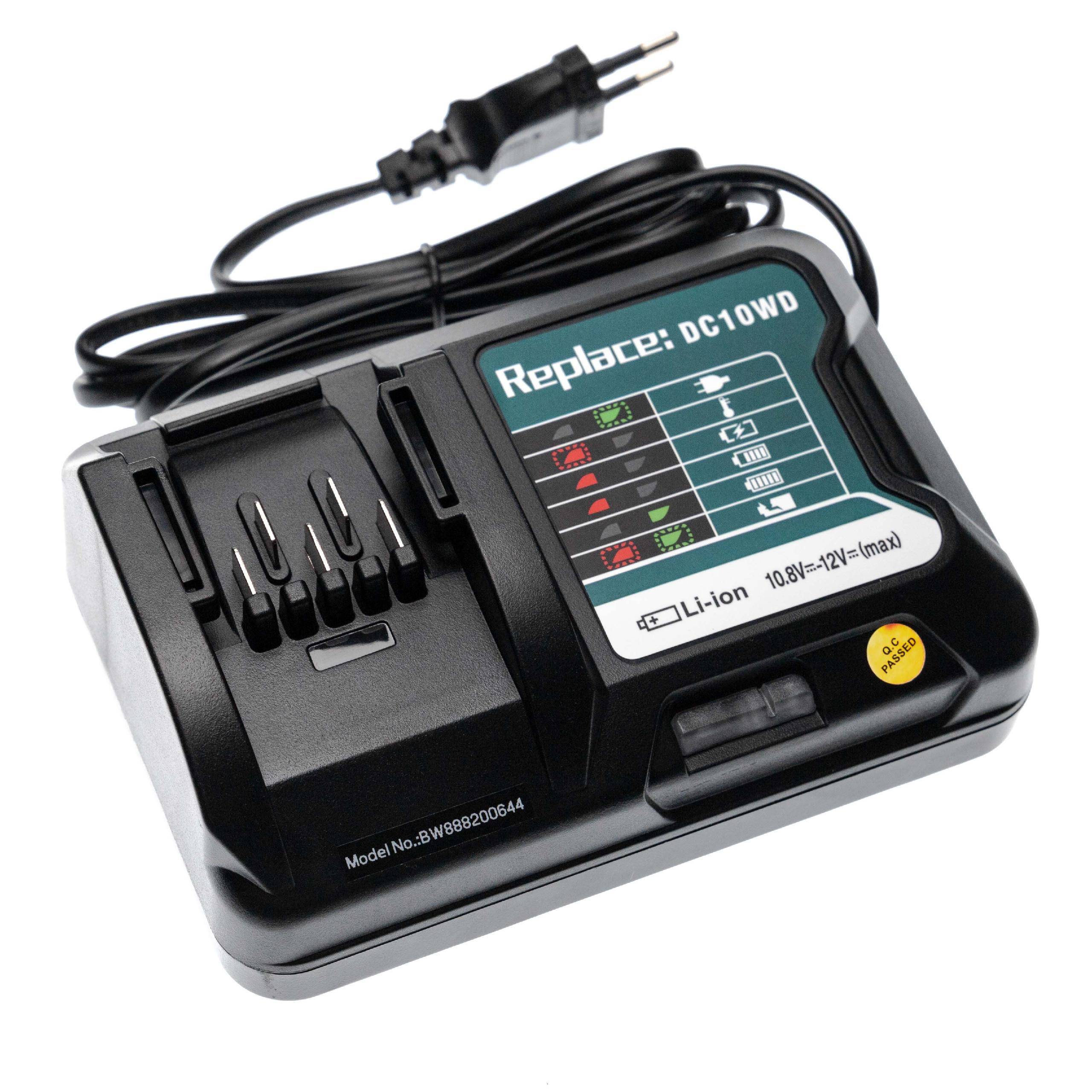 vhbw Ladegerät kompatibel mit Makita SK209GDZ, SK312, SK312GD, SK312GDZ, ST113, ST113D, ST113DS, ST113DSAJ Werkzeug Li-Ion-Akkus