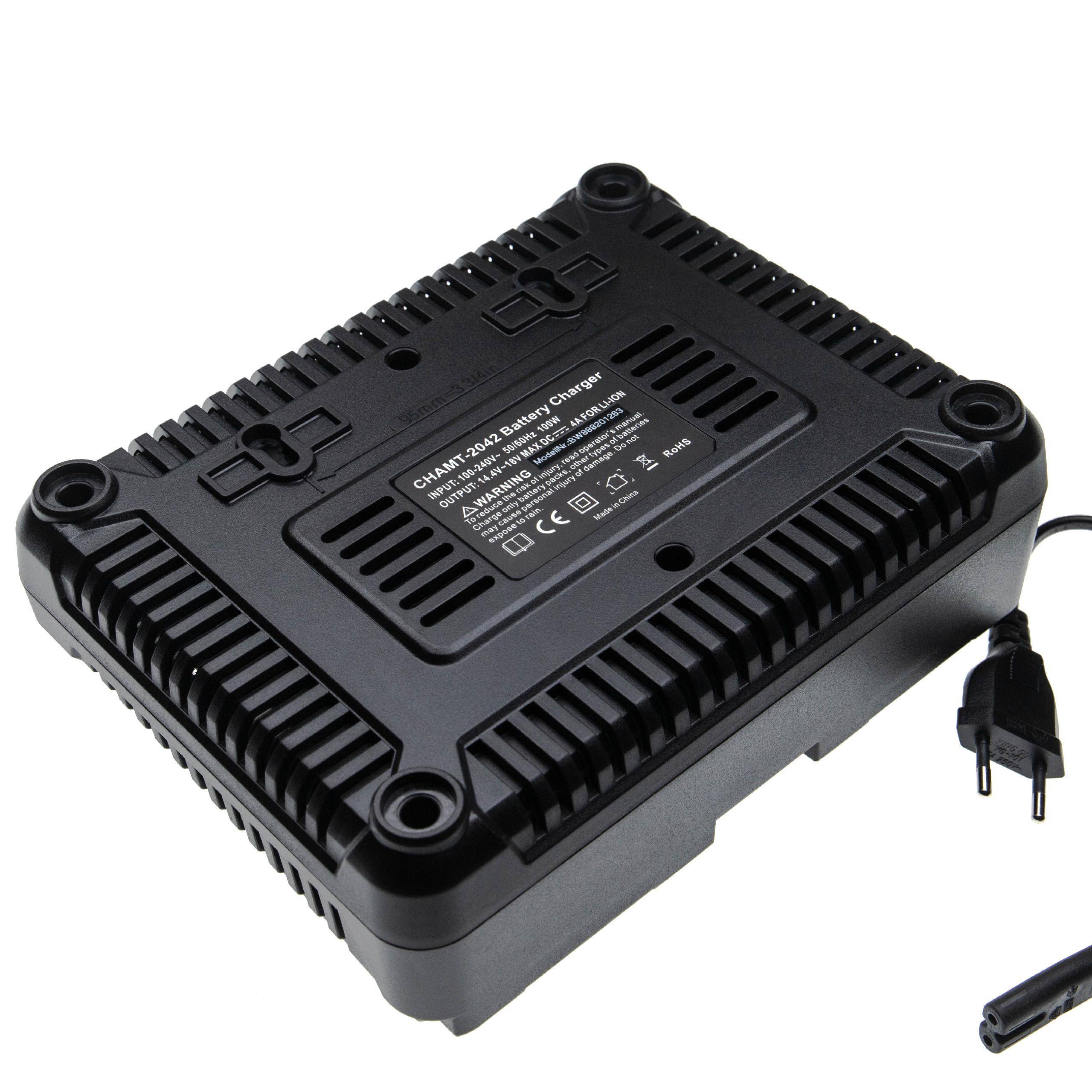 vhbw Dual-Ladegerät kompatibel mit Makita UH522DW, UH522D, UB182DRF, UH480D, UB183D, UC122DRF, UB182DZ, UC122D Werkzeug Li-Ion-Akkus