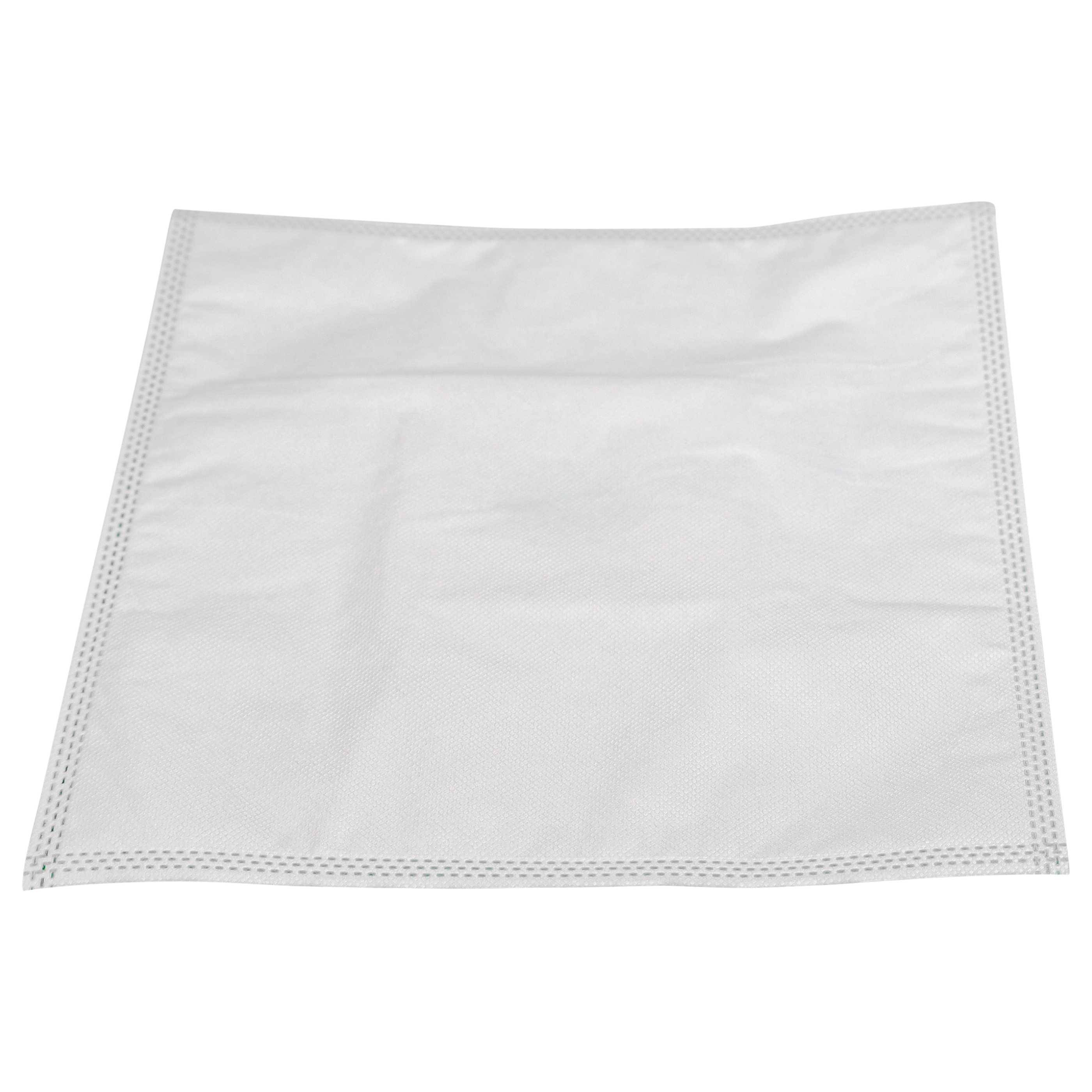Ein weißes Stoffserviette mit genähten Kanten, flach auf einer Oberfläche ausgebreitet.