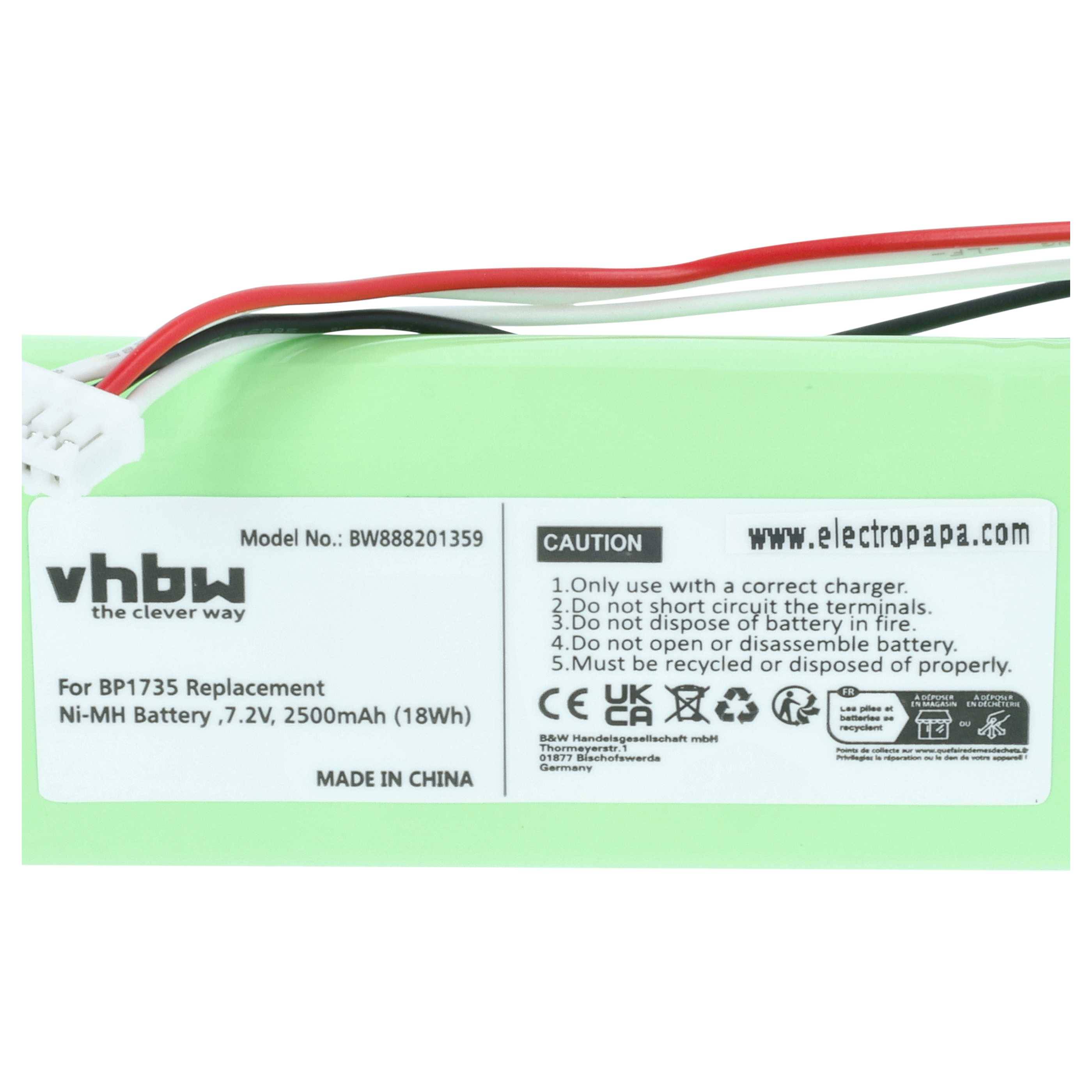 vhbw 1x Akku kompatibel mit Fluke Biomedical Varta | P-1505 Multimeter Multimeter, Messgerät (2500 mAh, 7,2 V, NiMH)
