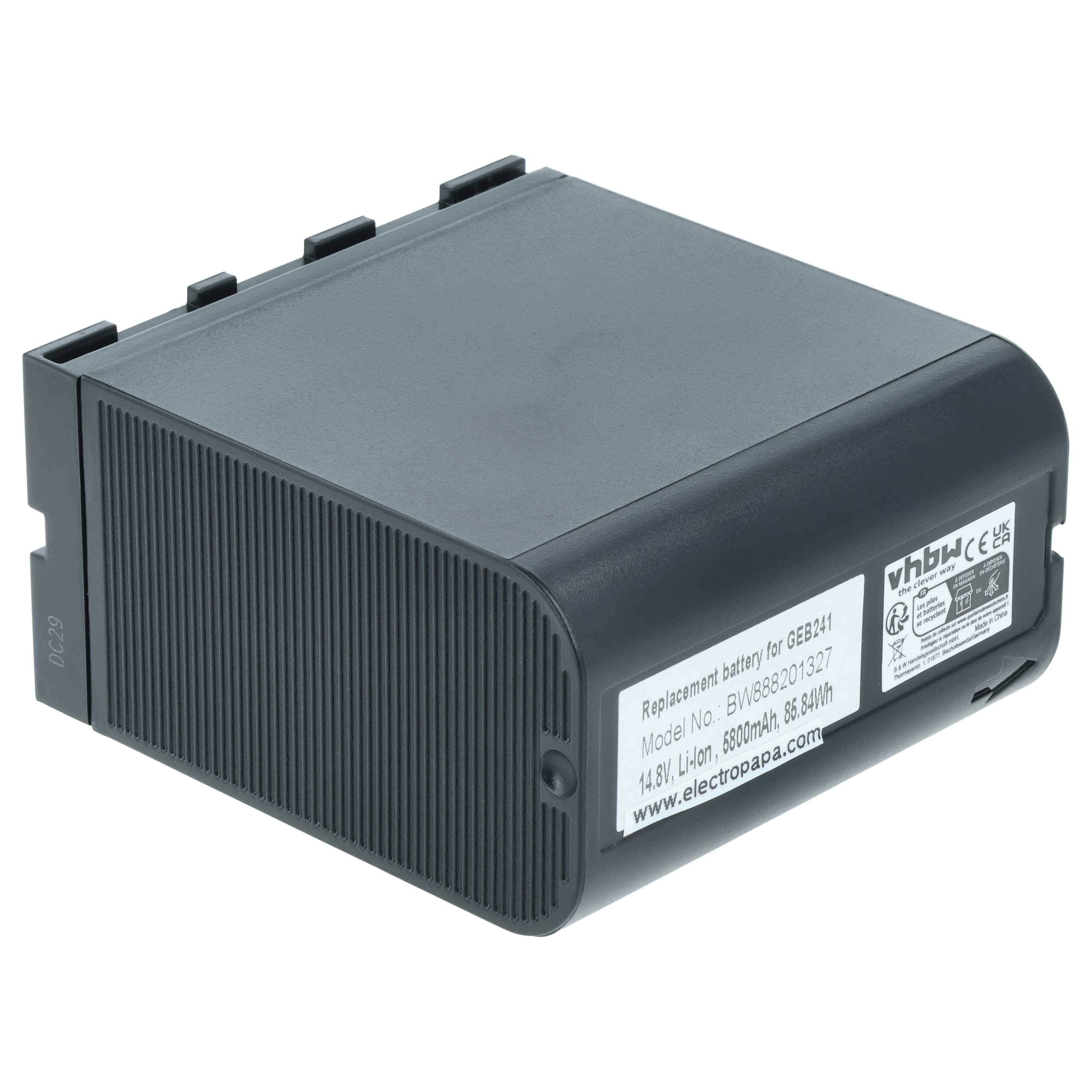 vhbw Akku Ersatz für Leica GEB241 | 793975, GEB242, 10686 für Messgerät (5800 mAh, 14,8 V, Li-Ion)
