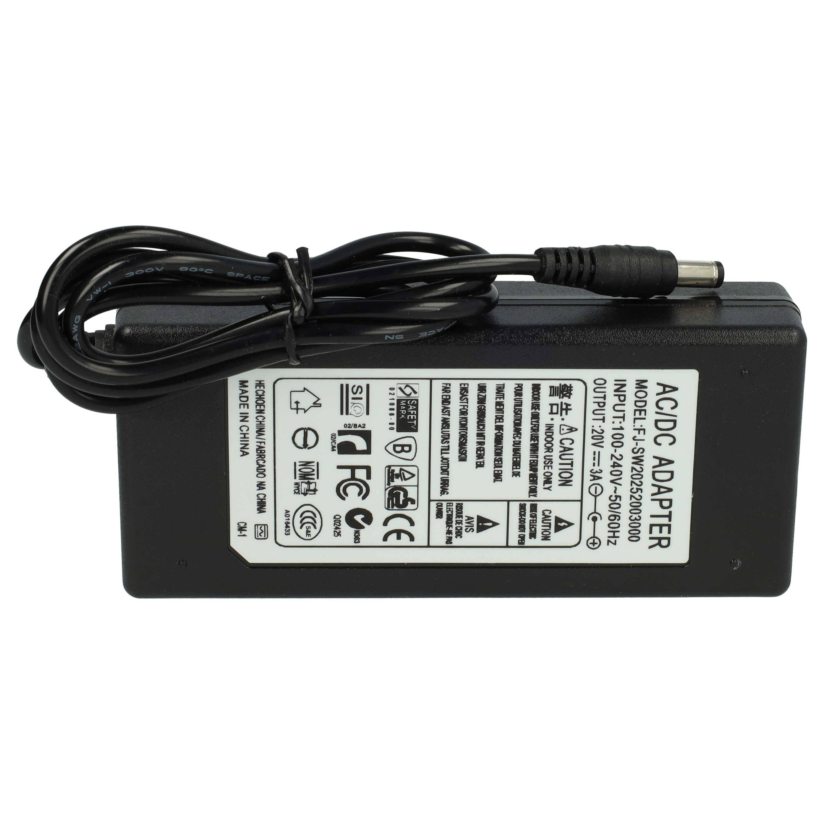 vhbw Netzteil kompatibel mit Zebra LP3844, T402, T212M, T208M, R2844, TLP2824 Plus, TLP2824, TLP2742 Beschriftungsgerät, DC 20 V