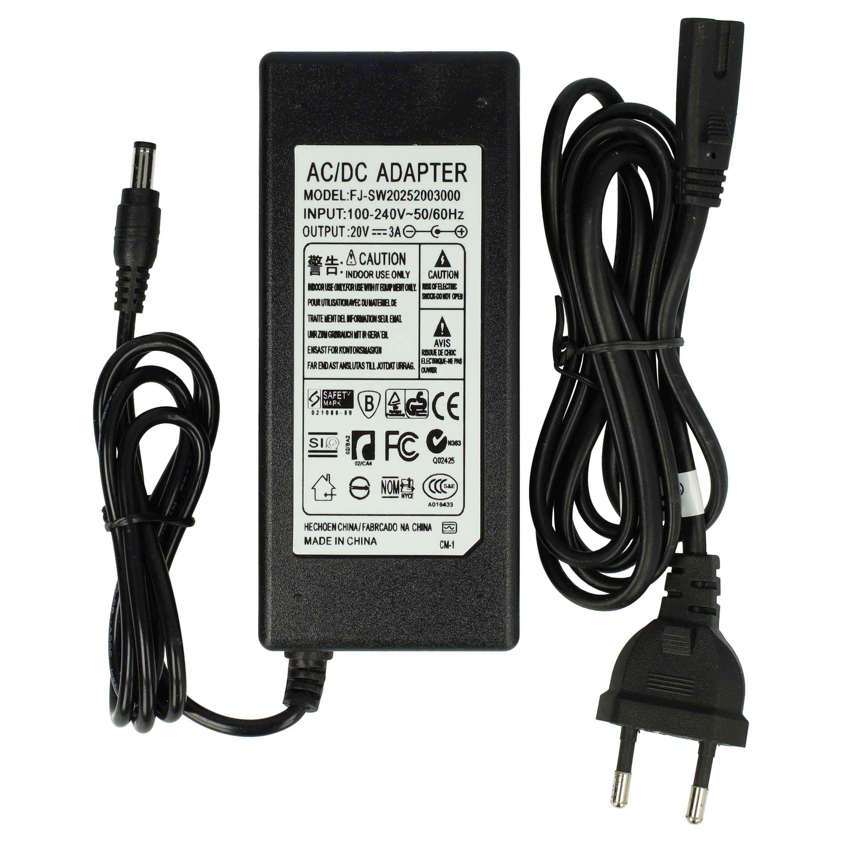 vhbw Netzteil Ersatz für Zebra 0335A2065 für Beschriftungsgerät, DC 20 V