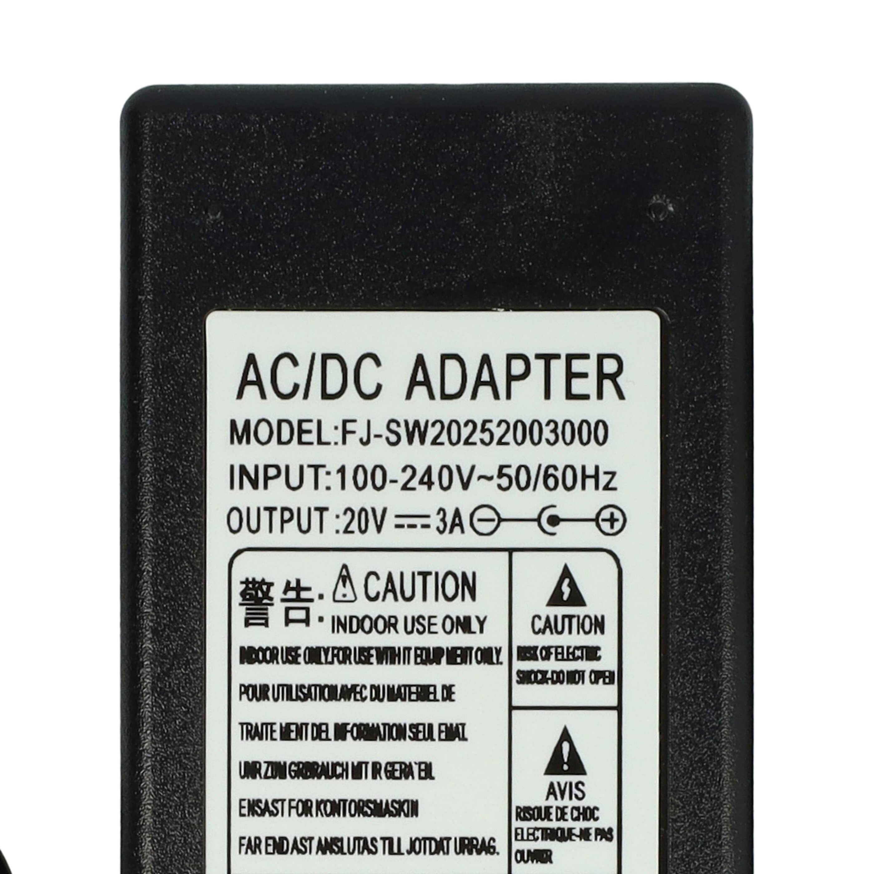 vhbw Netzteil Ersatz für Zebra 0335A2065 für Beschriftungsgerät, DC 20 V