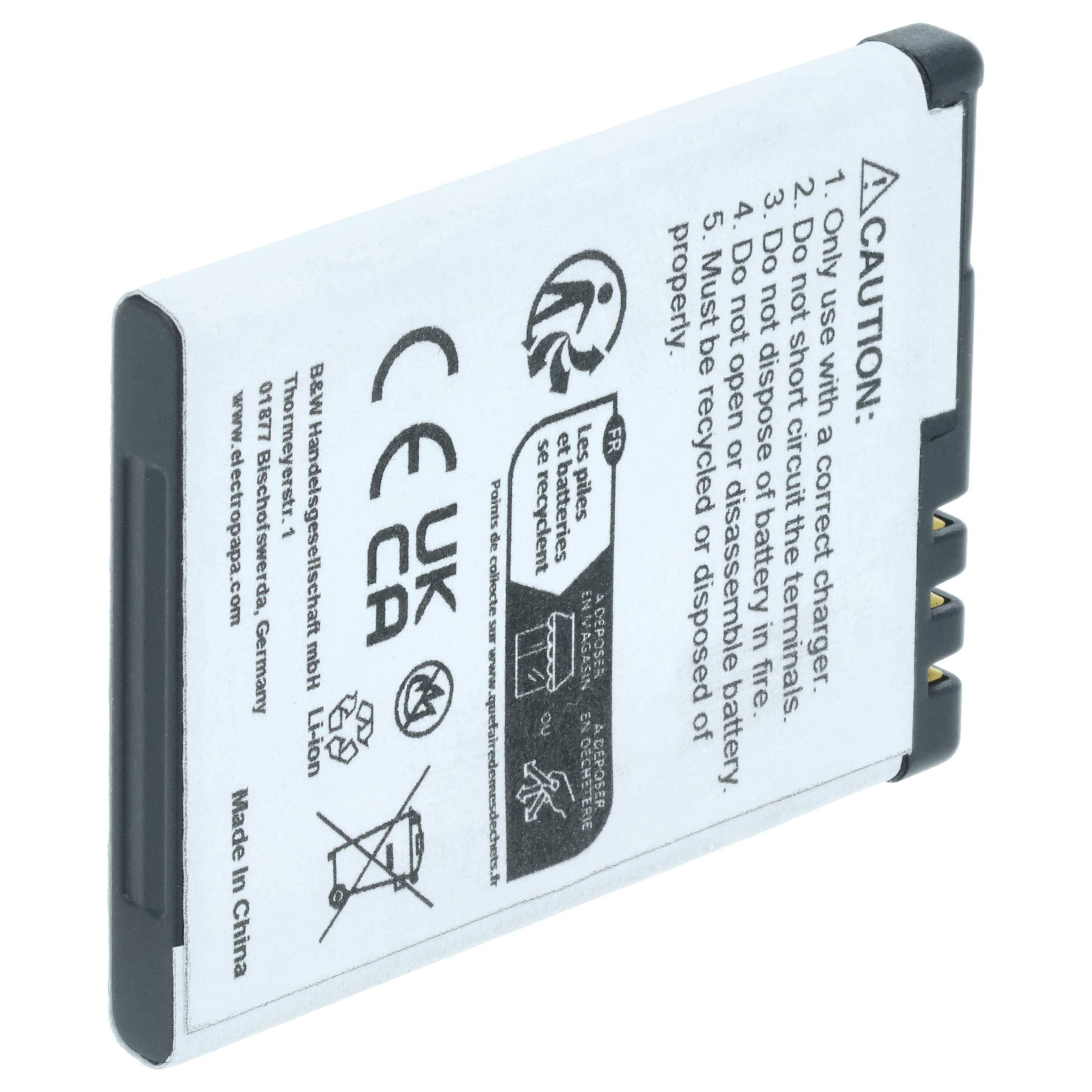vhbw Akku kompatibel mit Nokia 2660, 2505, 3606, 1606, 6125, 6131, 2760, 5000, 2630, 6111 Handy Smartphone Telefon (800 mAh, 3,7 V, Li-Ion)