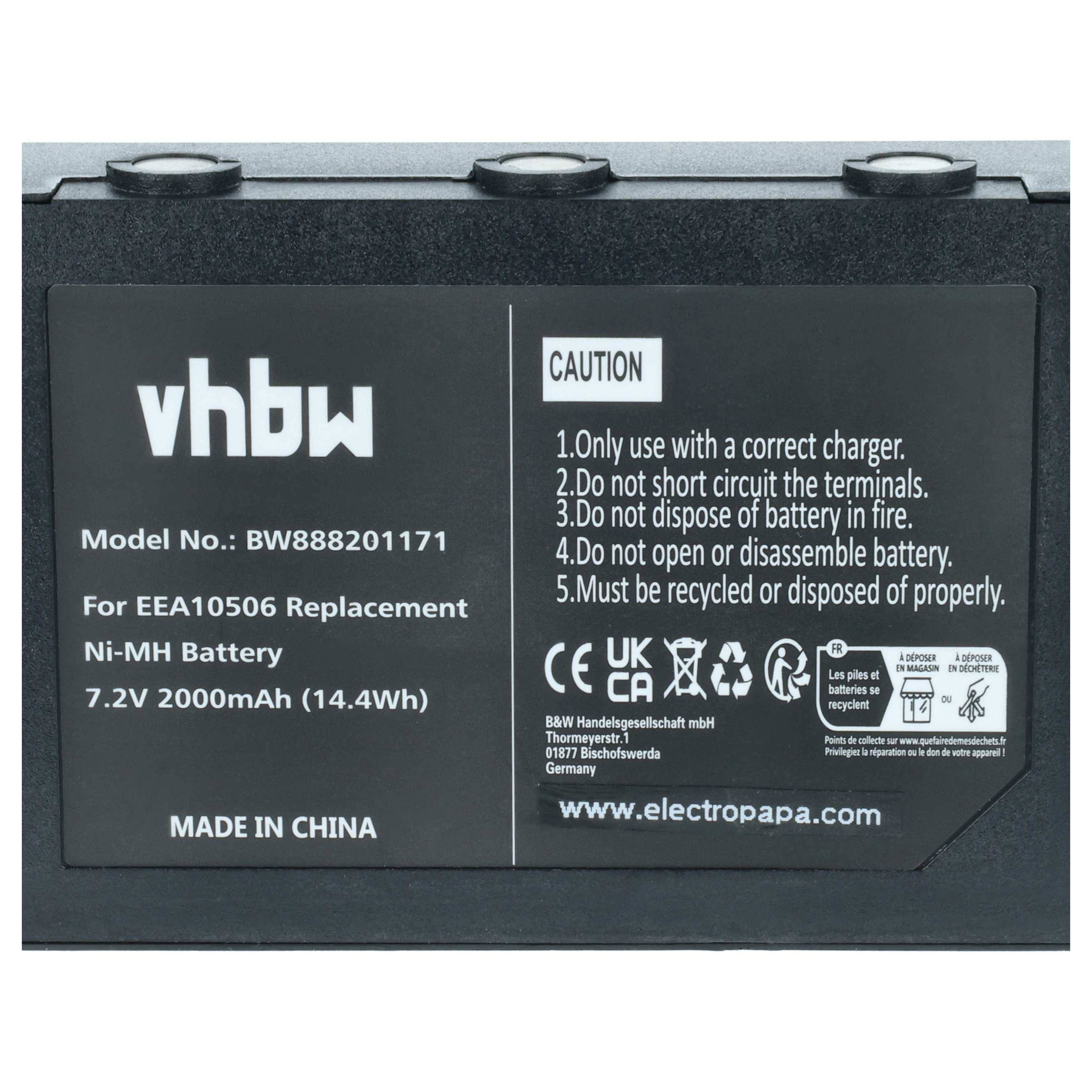 vhbw Akku kompatibel mit Palfinger Palcom P7 | Industrie-Funkfernsteuerung Fernbedienung (2000mAh, 7.2V, NiMH)