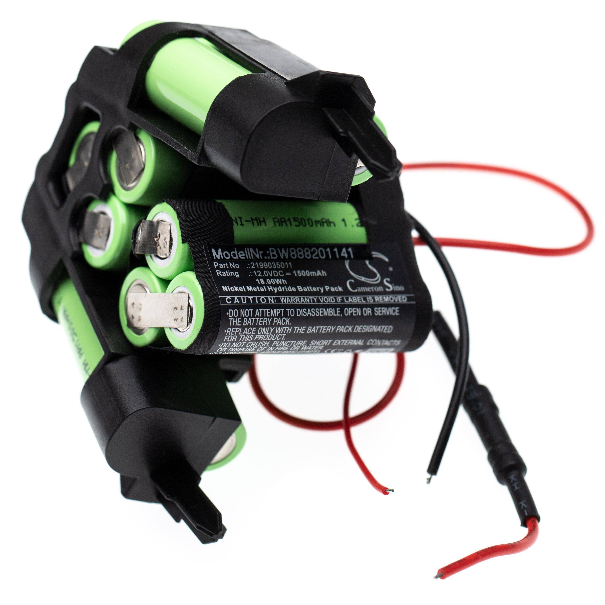vhbw Akku kompatibel mit AEG AG3002, AG3003, 900273710, 900273722, AG3001, 900273733, 900273735 Staubsauger (1500 mAh, 12 V, NiMH)