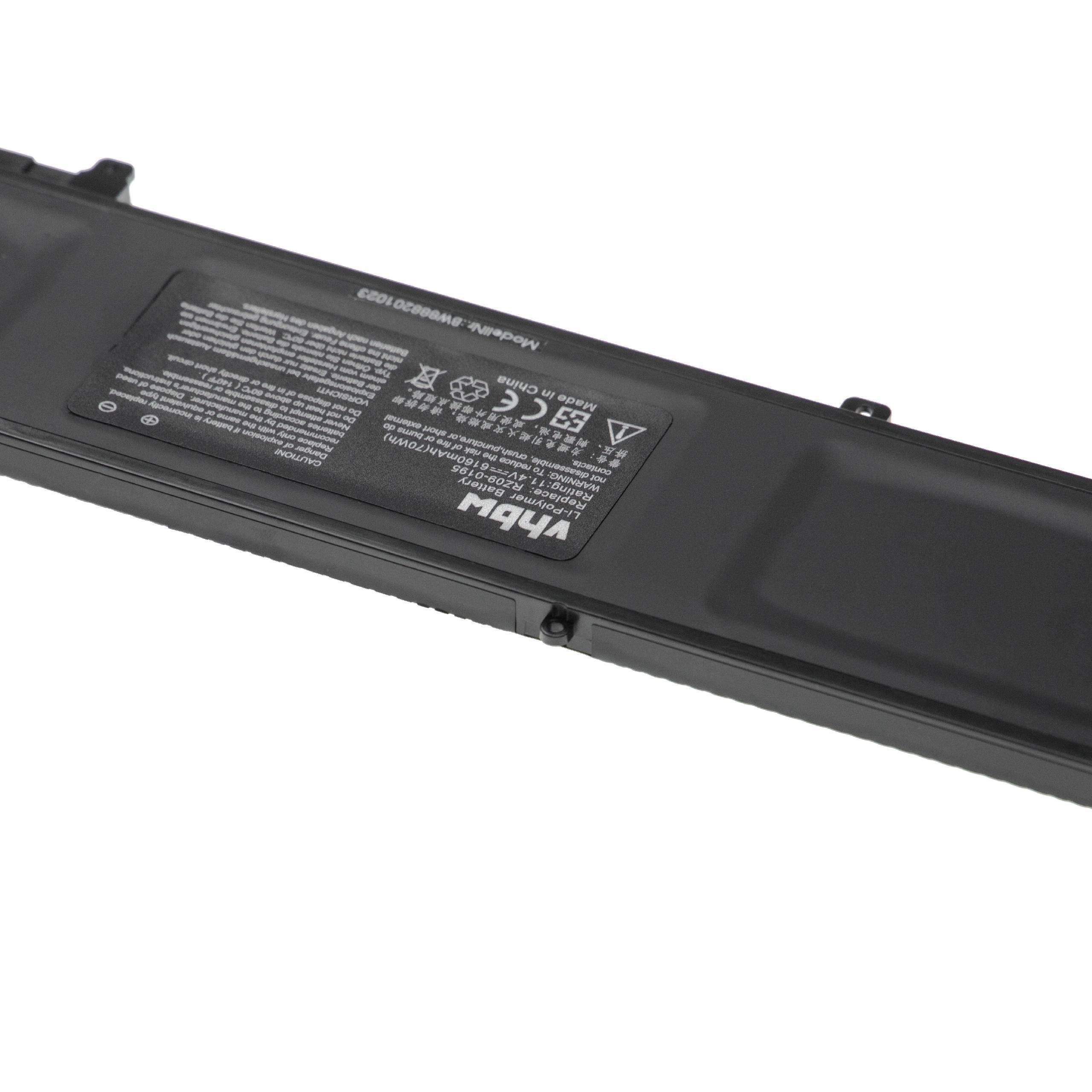 vhbw Akku kompatibel mit Razer RZ09-01953E72, RZ09-01953E71, RZ09-01953E72-R3U1 Notebook (6160 mAh, 11,4 V, Li-Ion)