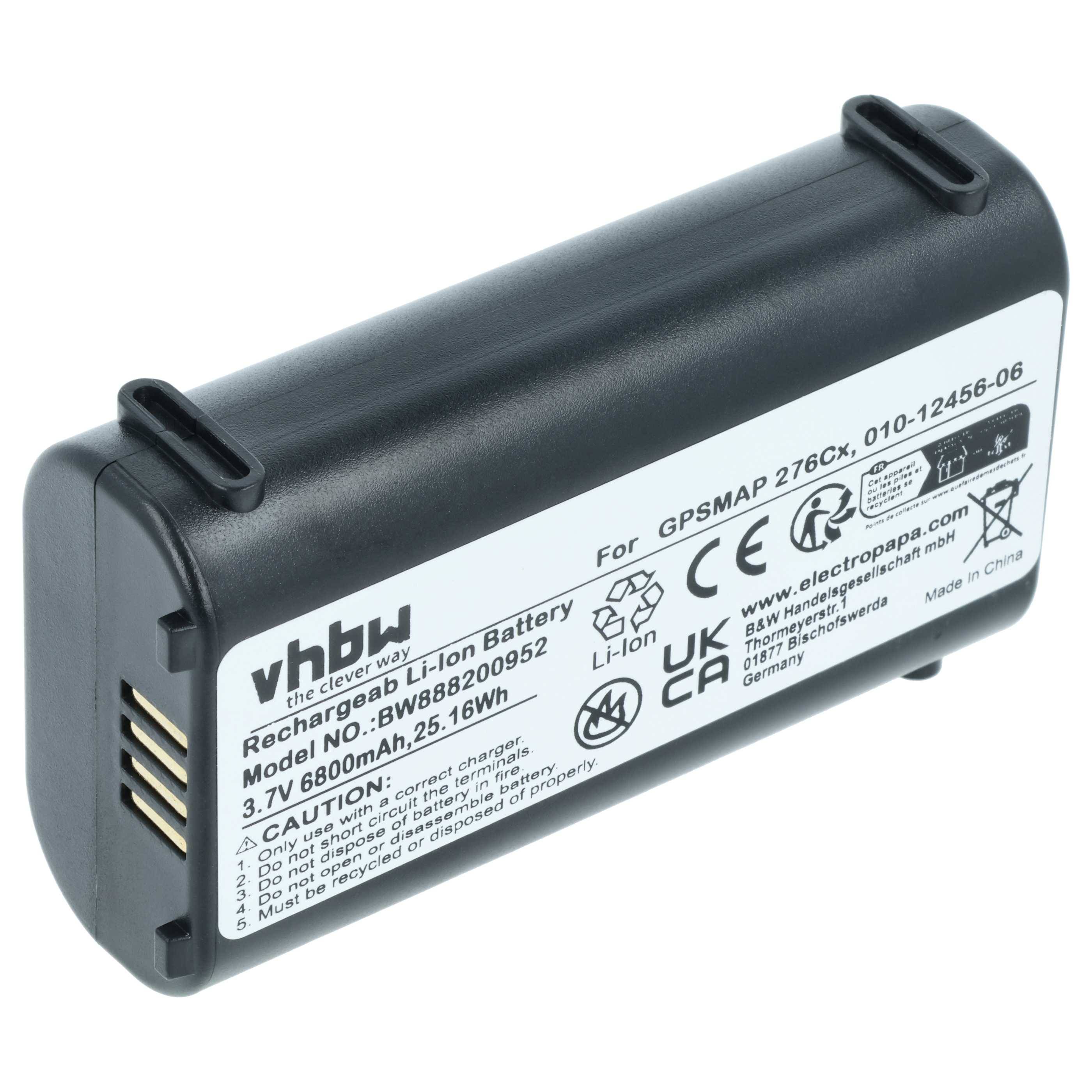 vhbw Akku kompatibel mit Garmin GPSMap 276Cx GPS Tracker, Navigationsgeräte (6800 mAh, 3,7 V, Li-Ion)