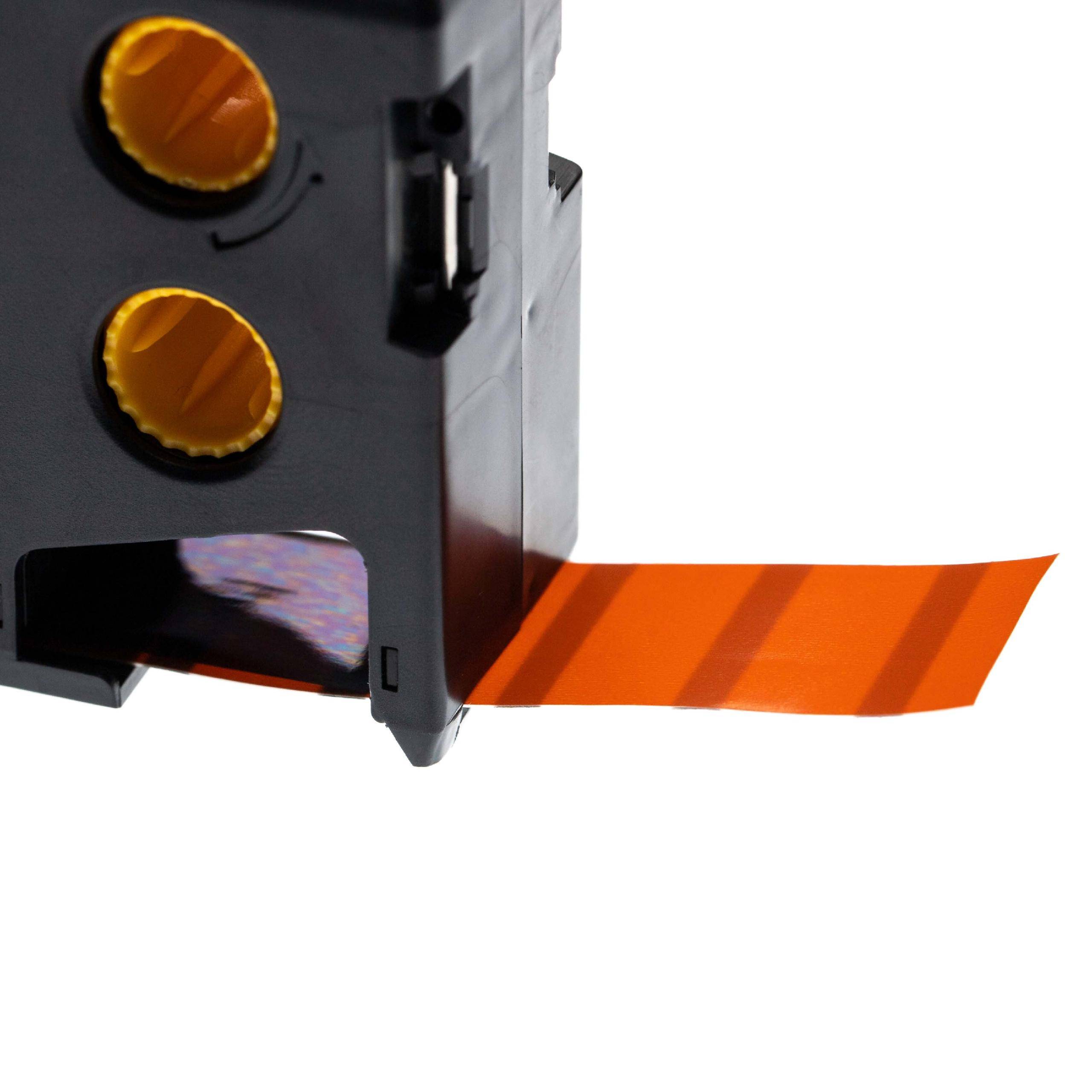 vhbw Schriftband-Kassette kompatibel mit Dymo XTL 500 Series, 300 Series Etiketten-Drucker 7m x 19mm Schwarz auf Orange, Vinyl