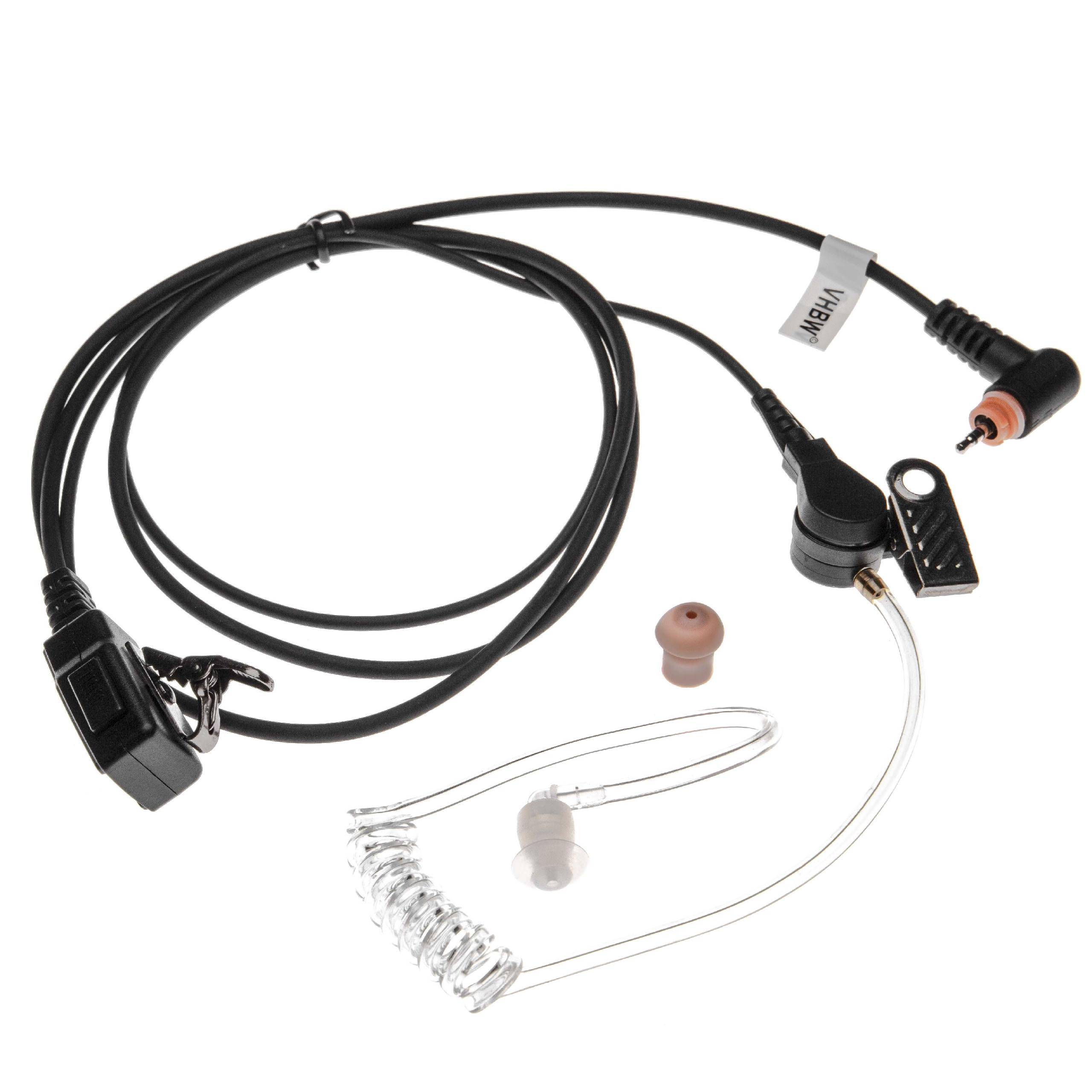 vhbw Headset kompatibel mit Motorola SL7550, SL1K, SL4010, SL1600, SL4000, SL7500, SL1M Funkgerät - transparent, schwarz