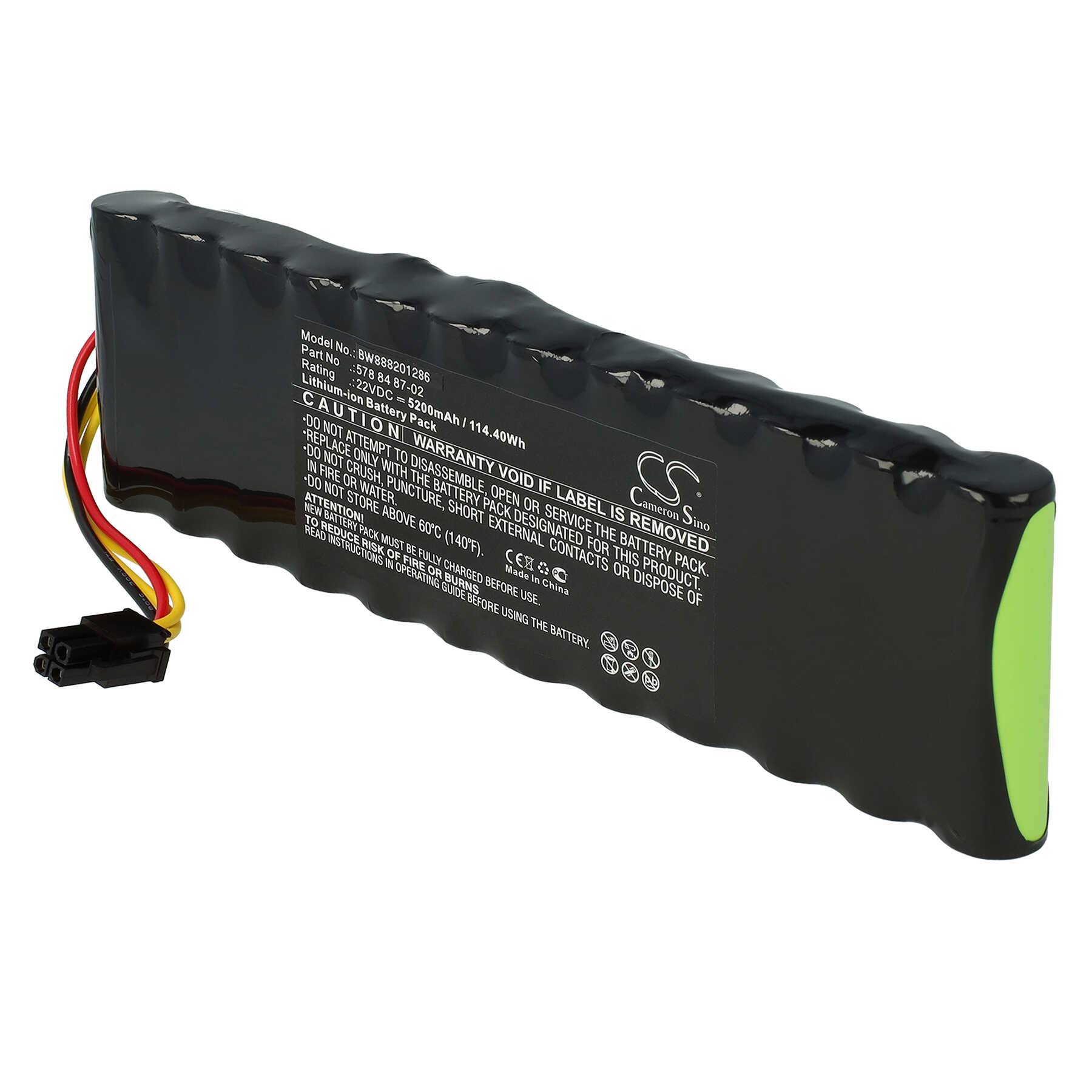 vhbw Akku Ersatz für Husqvarna 578 84 87-01, 578 84 87-02, 578 84 87-03, 578 84 87-04 für Rasenroboter Rasenmäher (5200mAh, 22,2V, Li-Ion)