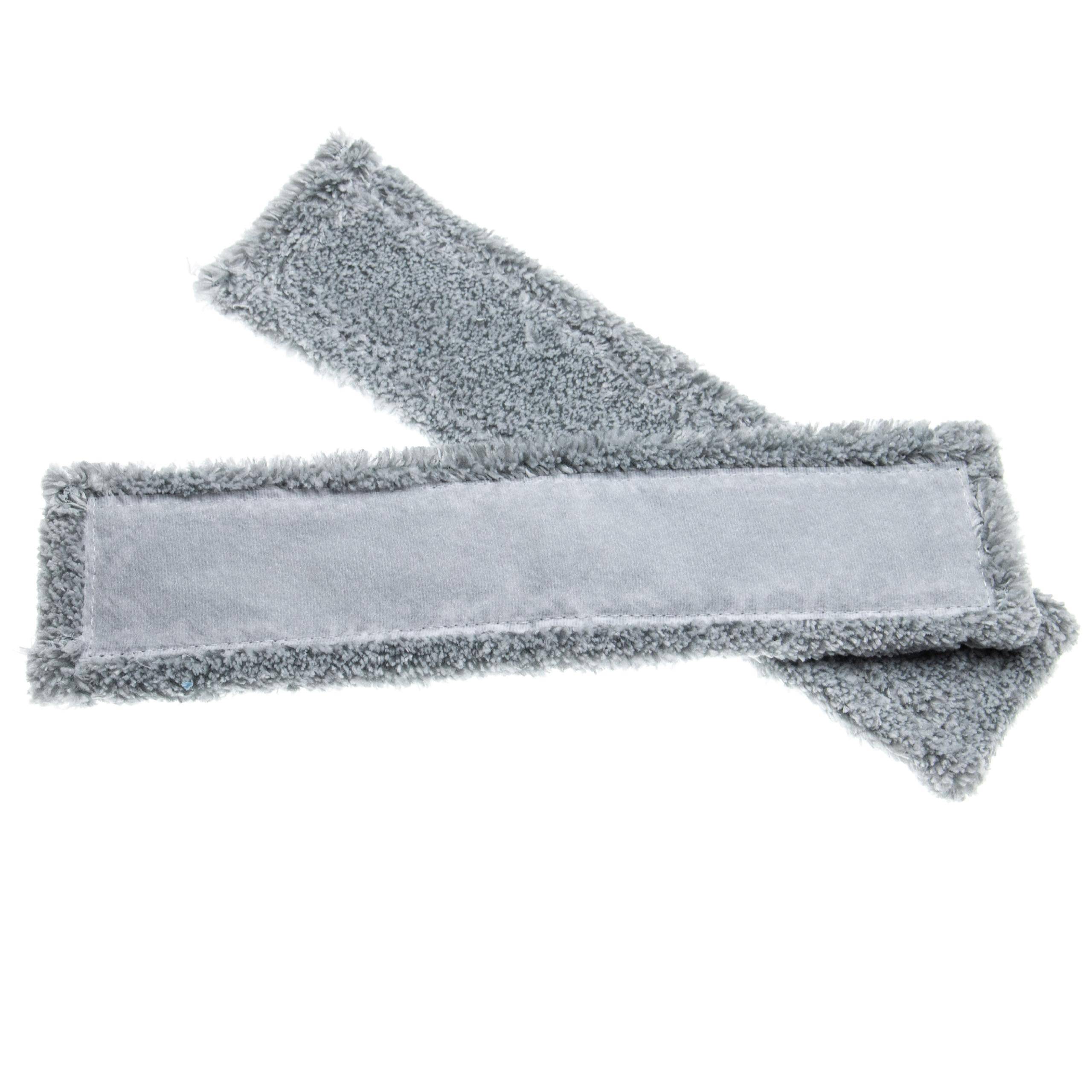 Graues Microfaser-Wischtuch, rechteckig mit flauschigen Kanten, entwickelt zum Reinigen von Oberflächen.