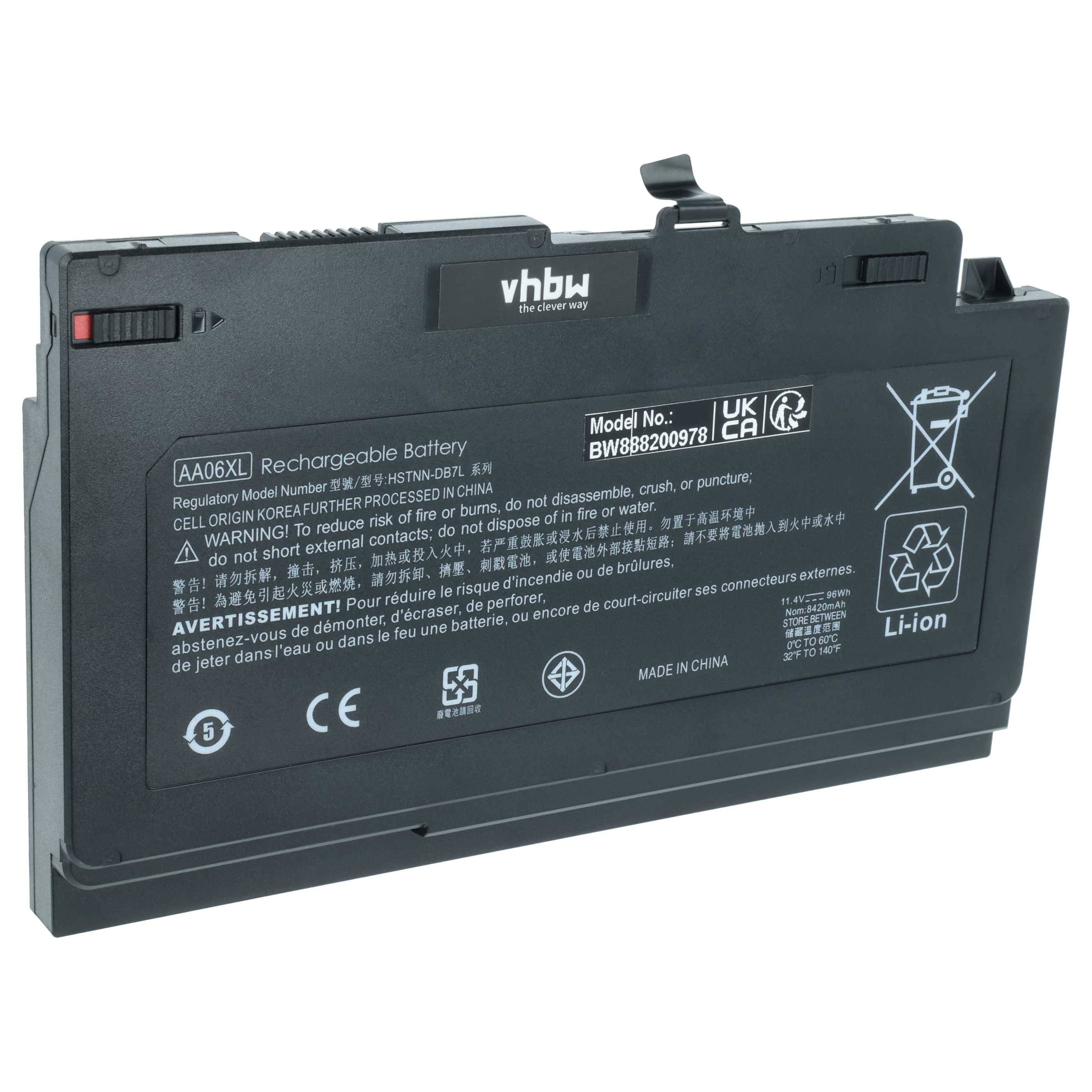 vhbw Akku kompatibel mit HP ZBook G3 Mobile Workstation | Notebook (8300 mAh, 11,4 V, Li-Ion)