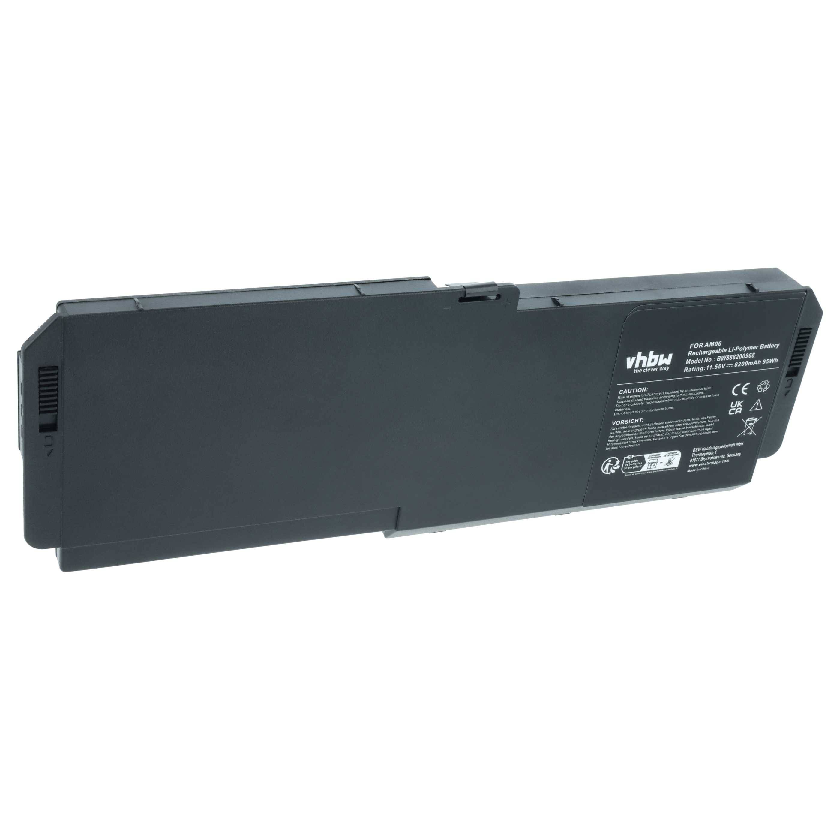 vhbw Akku kompatibel mit HP ZBook 17 G5 2ZC53EA, 17 G5 4QH16EA, 17 G5 2ZC47EA, 17 G5 2ZC48EA Notebook (8200 mAh, 11,55 V, Li-Ion)