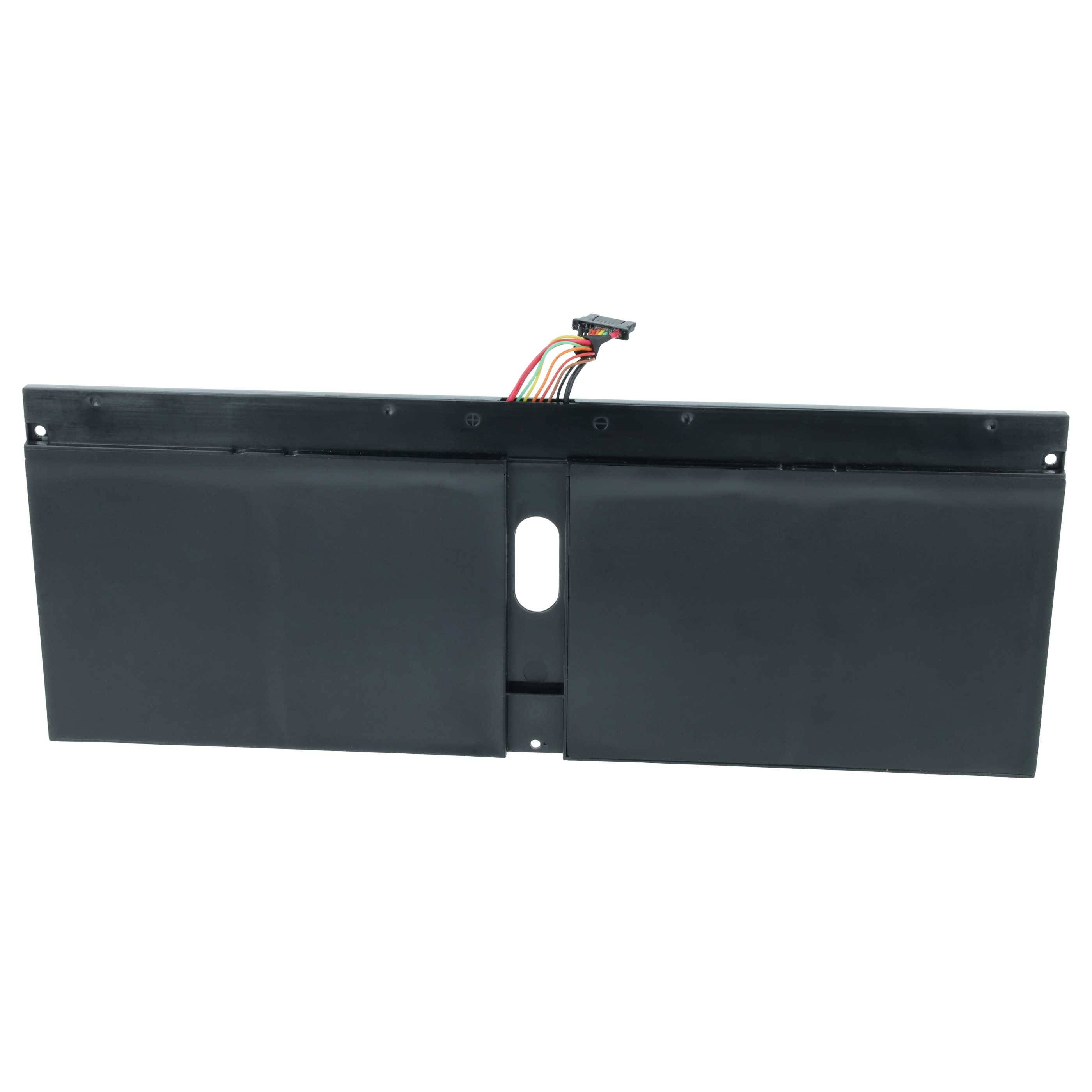 Laptop-Akku mit Verbindungskabel und zwei großen rechteckigen Zellen, entwickelt für elektronische Geräte.