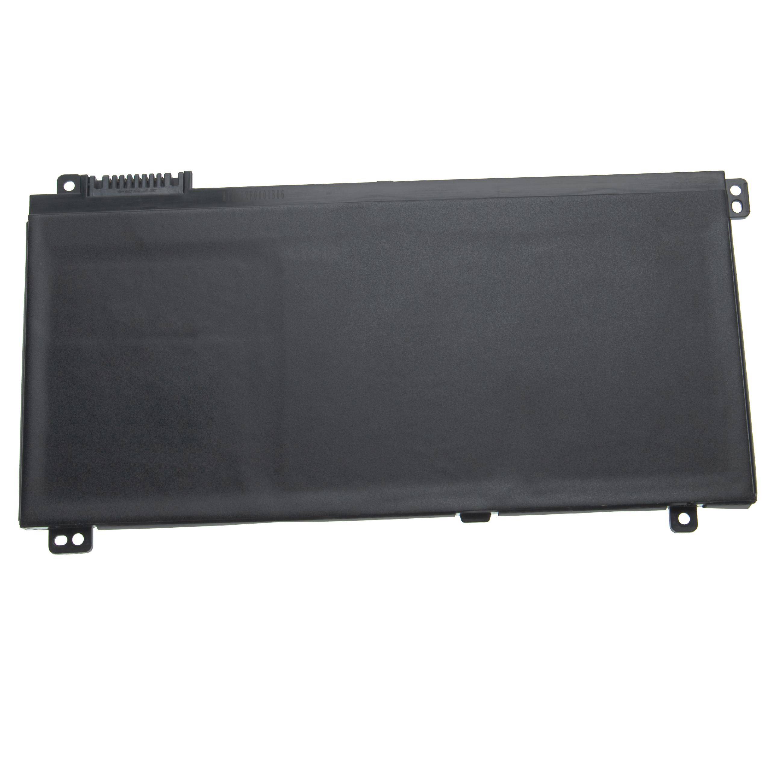 Ein rechteckiger Laptop-Akku mit Befestigungslöchern an den Seiten und Anschlüssen an einem Ende.