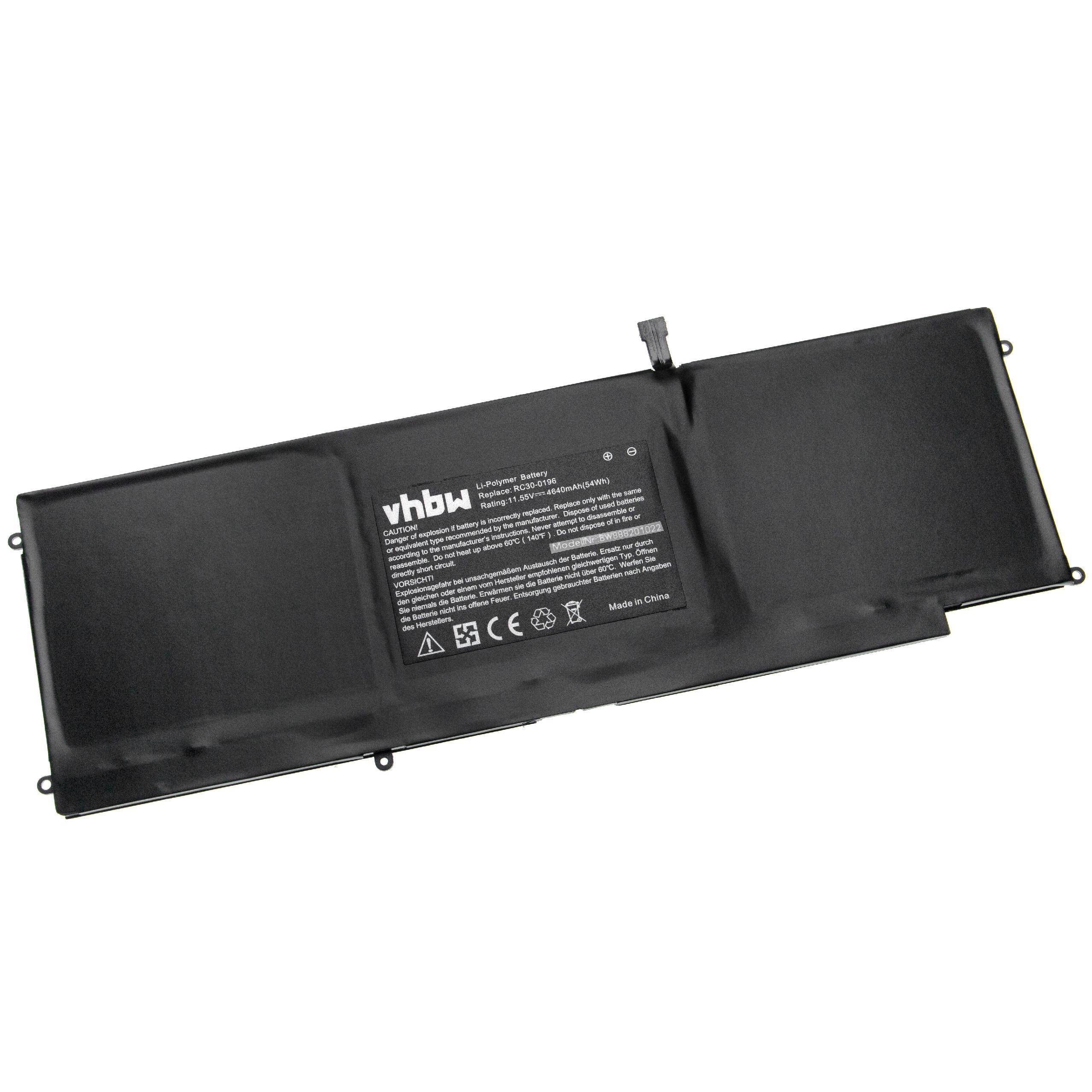 vhbw Akku kompatibel mit Razer Blade Stealth 2016 V2, Blade Stealth 2017 i7-7500U Notebook (4640 mAh, 11,55 V, Li-Ion)