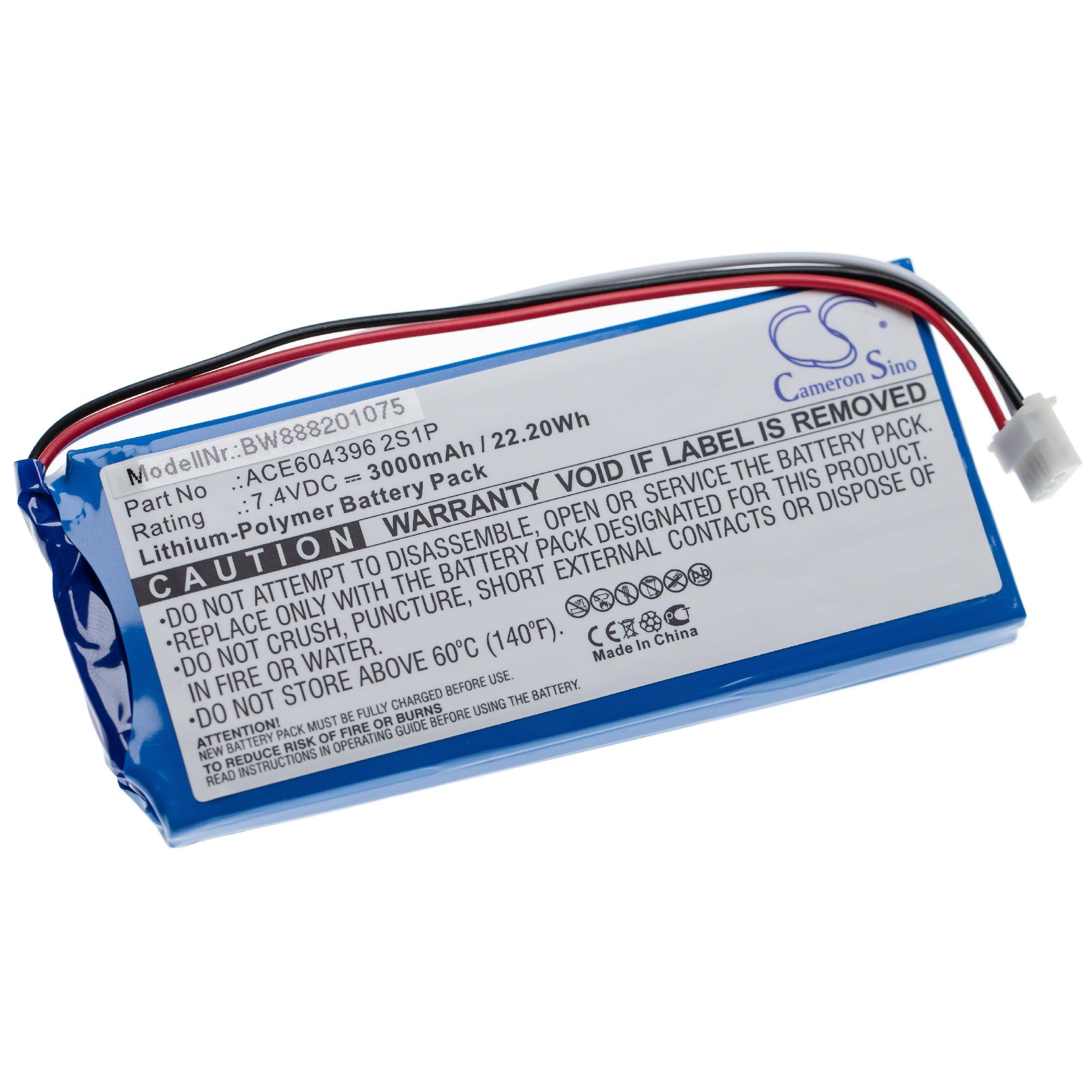 vhbw Akku kompatibel mit Aaronia V4, V1S, NF Messgerät (3000 mAh, 7,4 V, Li-Polymer)