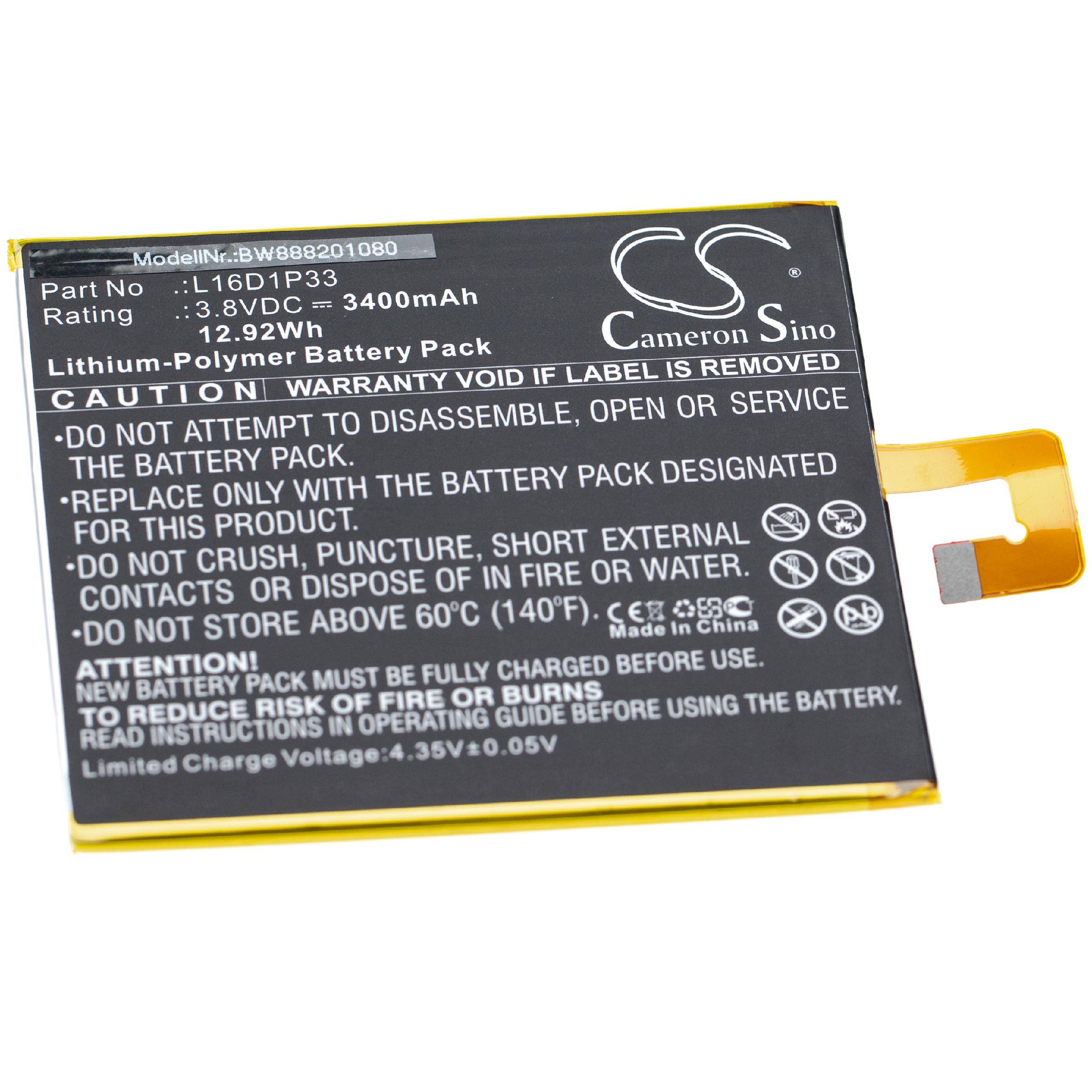 vhbw Akku kompatibel mit Lenovo Tab TB-7504X, TB-7504F, 7 Tablet Pad (3400 mAh, 3,8 V, Li-Polymer)