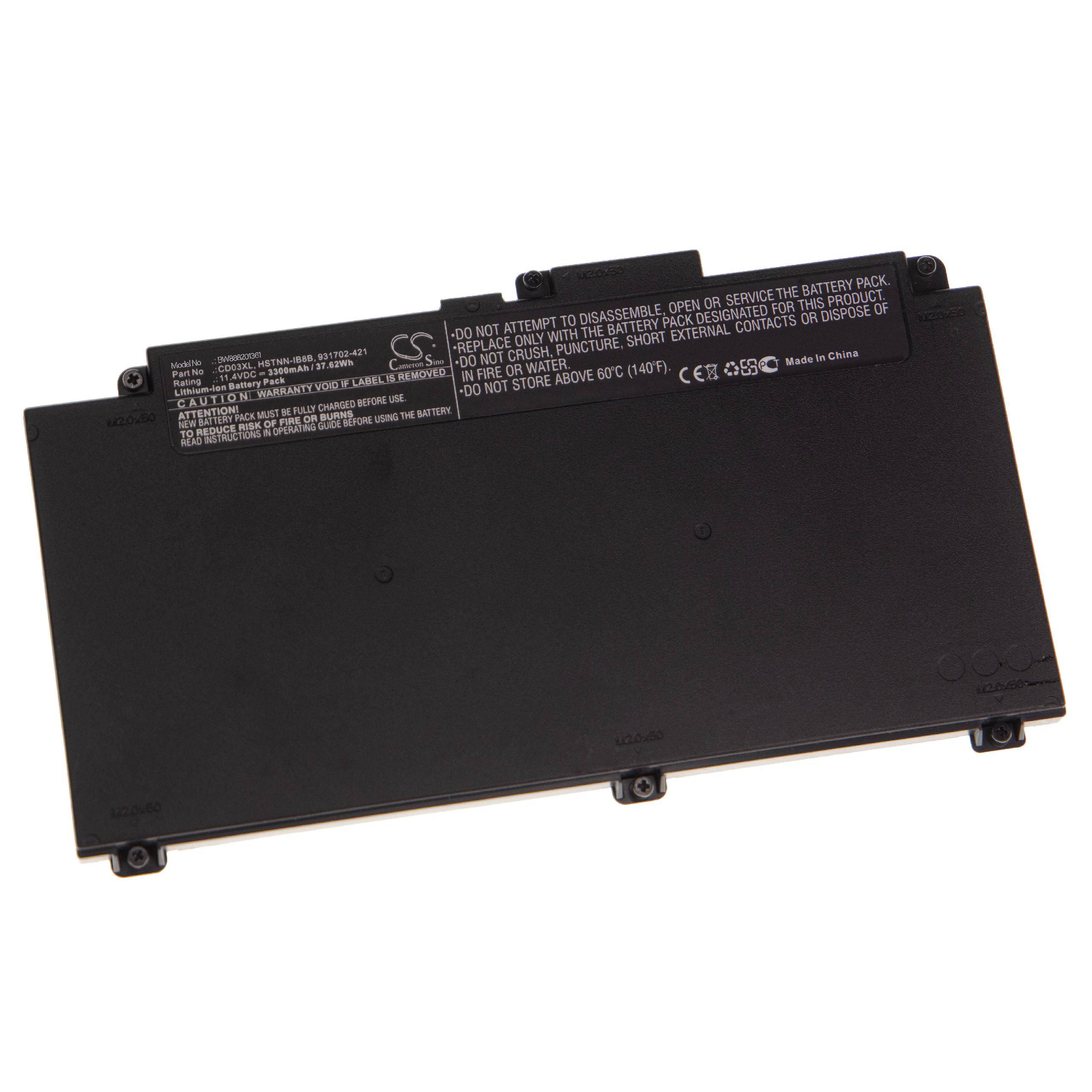 vhbw Akku Ersatz für HP HSN-I14C-5, HSTNN-IB813, HSN-I15C, HSTNN-LB8F, HSTNN-IB8B für Notebook (3300 mAh, 11,4 V, Li-Ion)