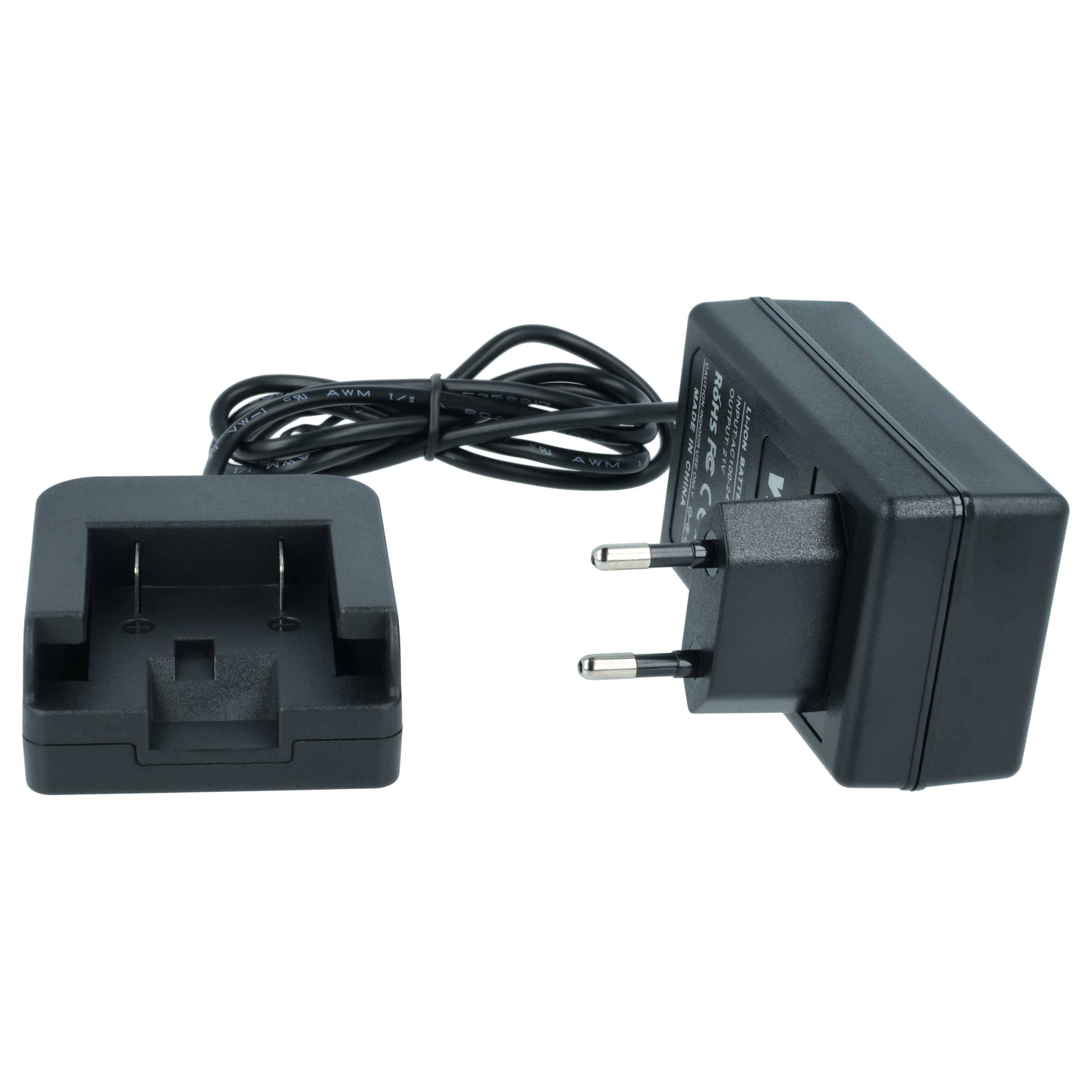 Ein schwarzer Stromstecker-Adapter mit zwei Stiften und einem integrierten Kabel, entwickelt zur Verwendung mit europäischen Steckdosen.