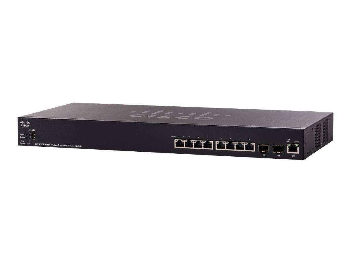 Cisco SX350X-08 - Switch - managed - 6 x 10 Gigabit Ethernet + 2 x 10 Gigabit Ethernet / 10 Gigabit Ethernet SFP+