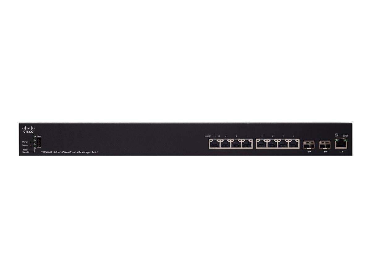 Cisco SX350X-08 - Switch - managed - 6 x 10 Gigabit Ethernet + 2 x 10 Gigabit Ethernet / 10 Gigabit Ethernet SFP+