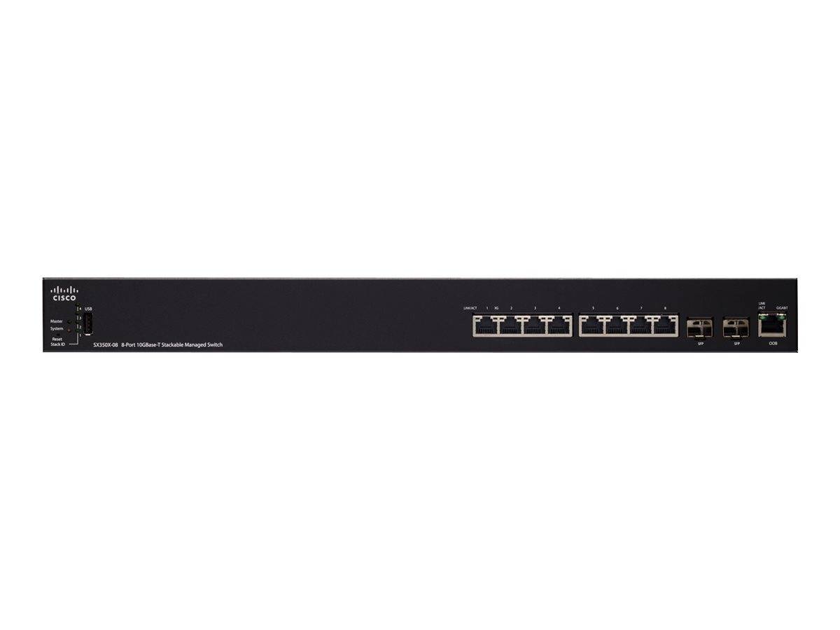 Cisco SX350X-08 - Switch - managed - 6 x 10 Gigabit Ethernet + 2 x 10 Gigabit Ethernet / 10 Gigabit Ethernet SFP+