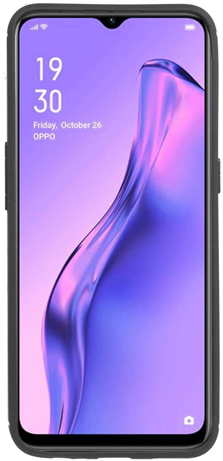 Silikon Hülle Bumper Carbon kompatibel mit Oppo A31 Case TPU Soft Handyhülle Cover Schutzhülle Schwarz