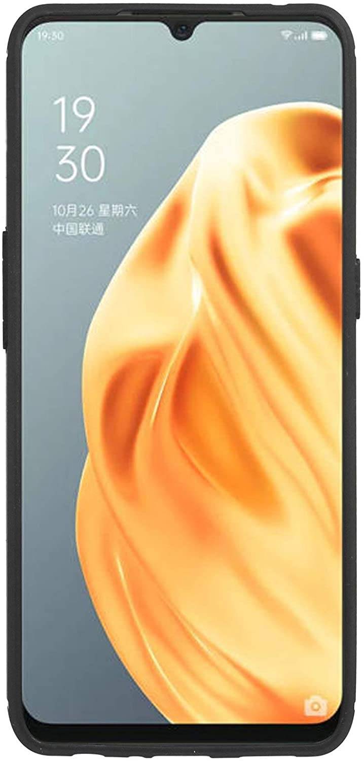 Silikon Hülle Bumper Carbon kompatibel mit Oppo A91 Case TPU Soft Handyhülle Cover Schutzhülle Schwarz