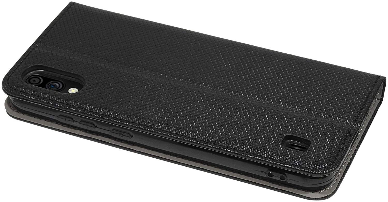 Buch Tasche "Smart" kompatibel mit ZTE BLADE A5 2020 Handy Hülle Etui Brieftasche Schutzhülle mit Standfunktion, Kartenfach Schwarz