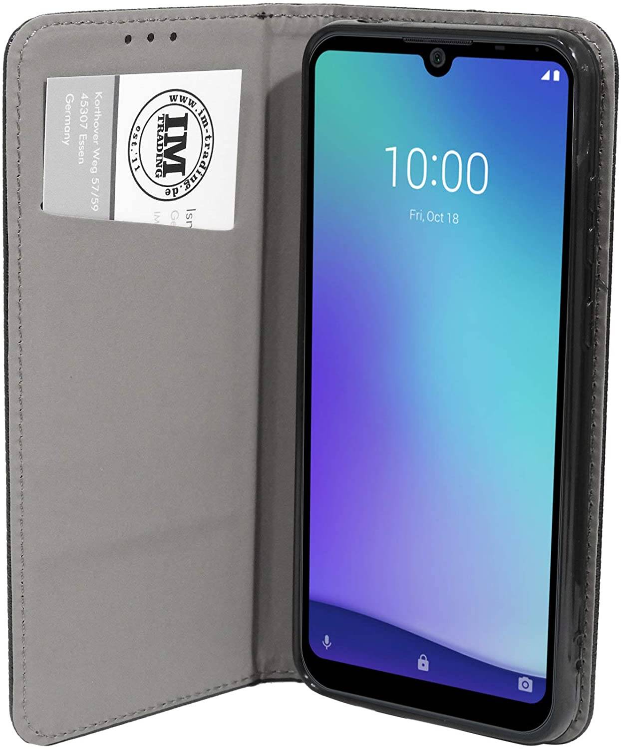 Buch Tasche "Smart" kompatibel mit ZTE BLADE A5 2020 Handy Hülle Etui Brieftasche Schutzhülle mit Standfunktion, Kartenfach Schwarz