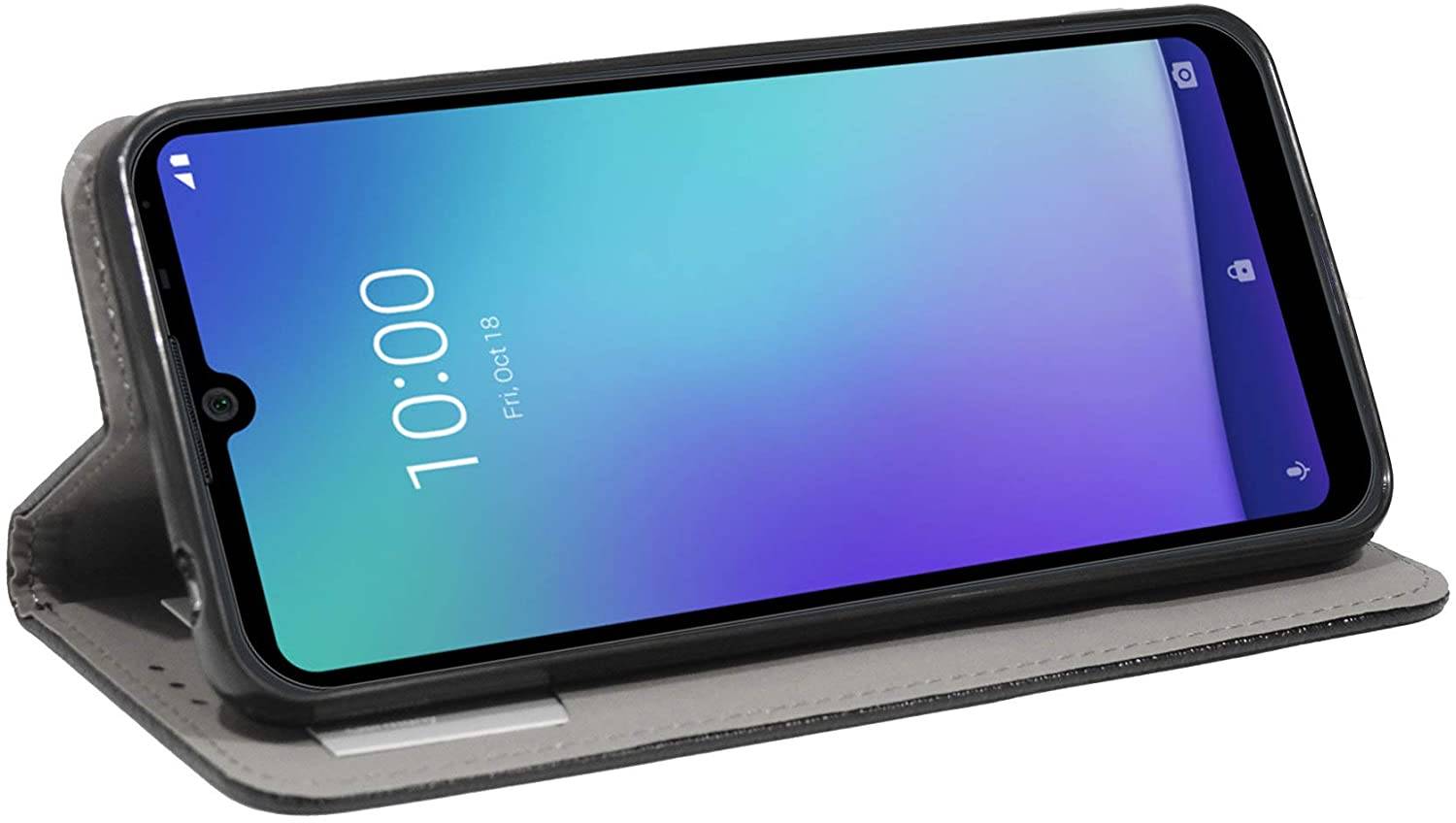 Buch Tasche "Smart" kompatibel mit ZTE BLADE A5 2020 Handy Hülle Etui Brieftasche Schutzhülle mit Standfunktion, Kartenfach Schwarz