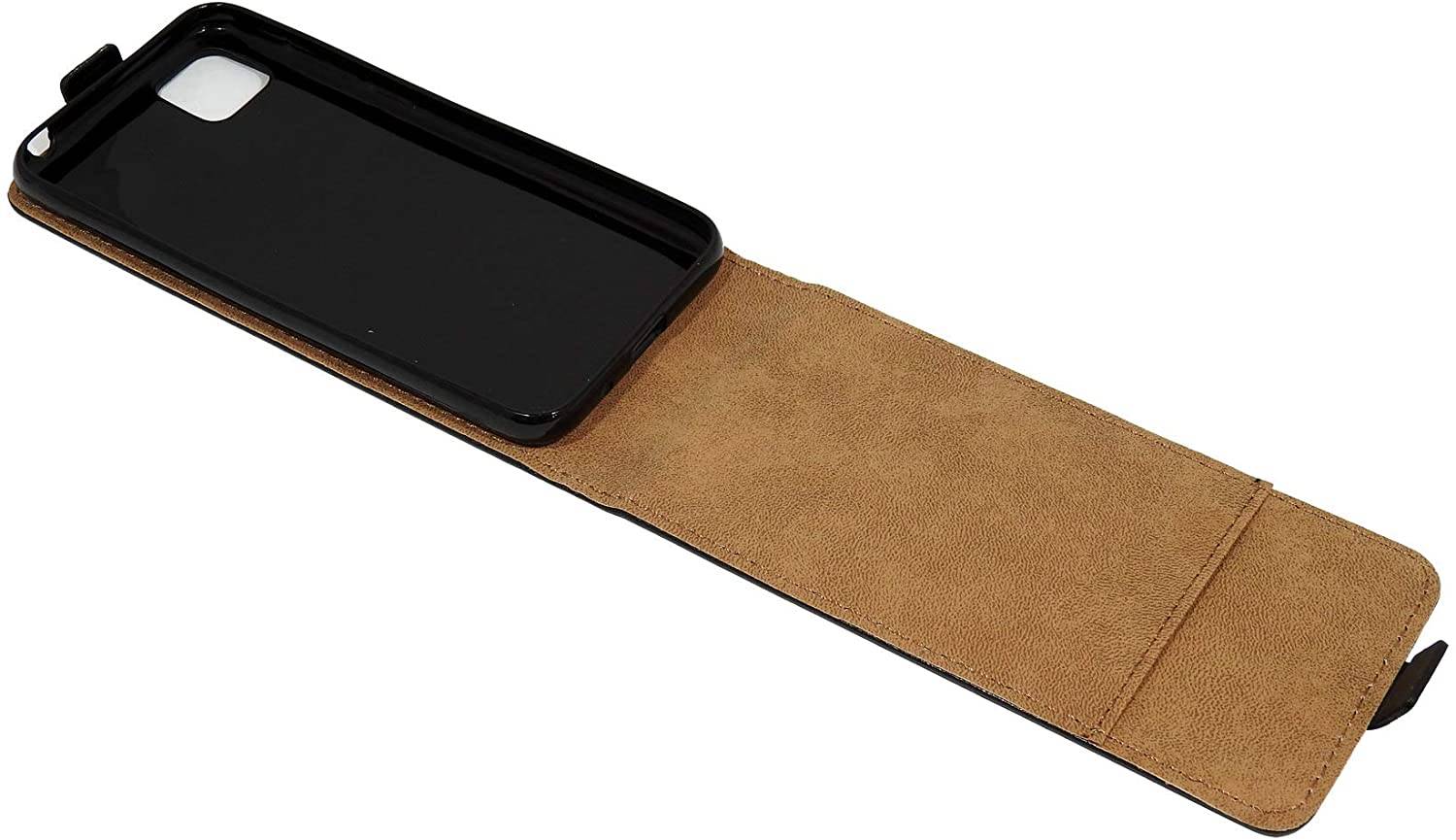 cofi1453® Flip Case kompatibel mit HUAWEI Y5P Handy Tasche vertikal aufklappbar Schutzhülle Klapp Hülle Schwarz