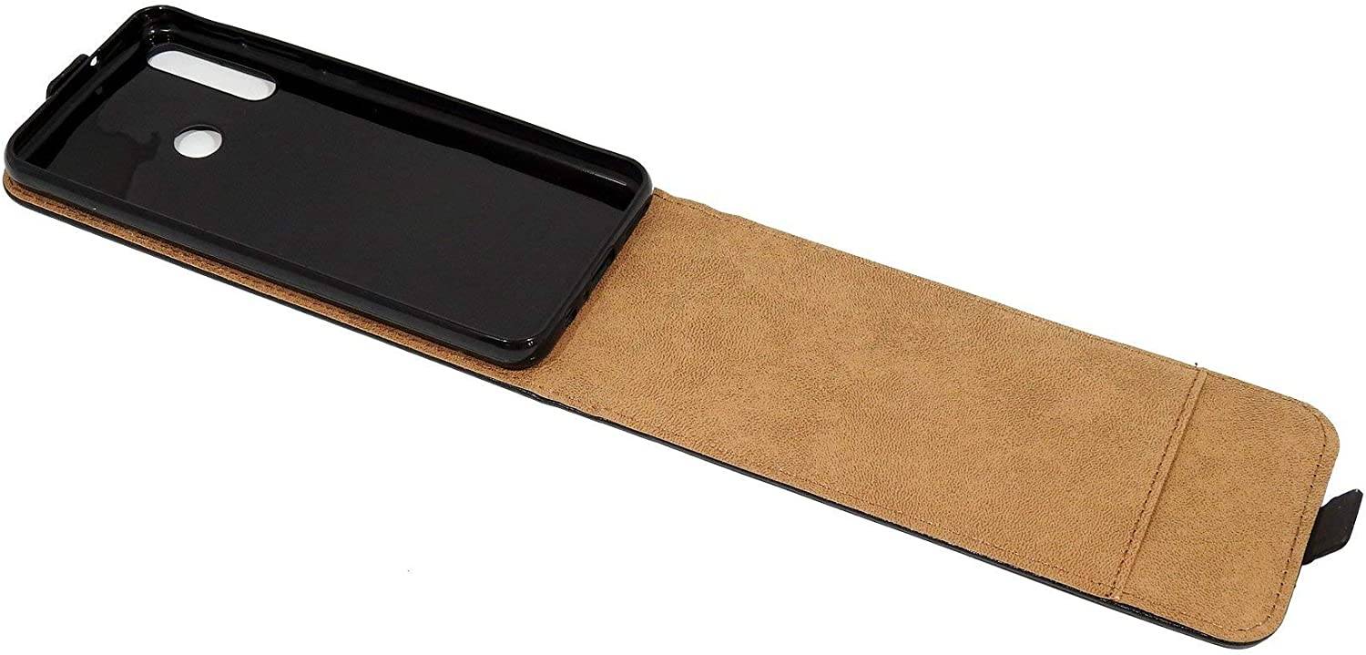 cofi1453® Flip Case kompatibel mit HUAWEI Y6P Handy Tasche vertikal aufklappbar Schutzhülle Klapp Hülle Schwarz