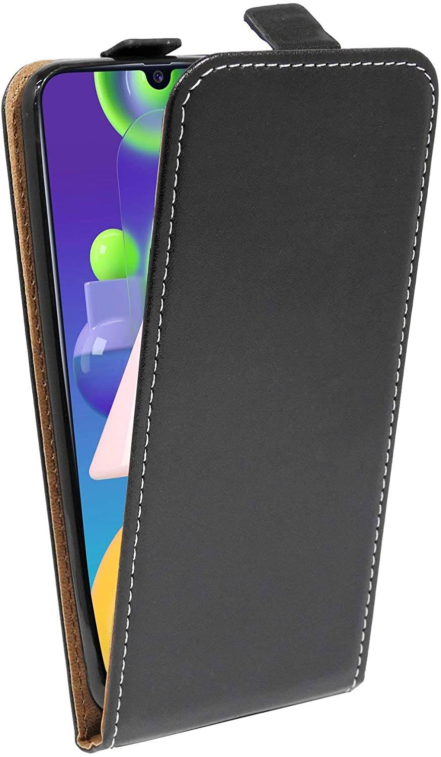 cofi1453® Flip Case kompatibel mit Samsung Galaxy M21 (M215F) Handy Tasche vertikal aufklappbar Schutzhülle Klapp Hülle Schwarz