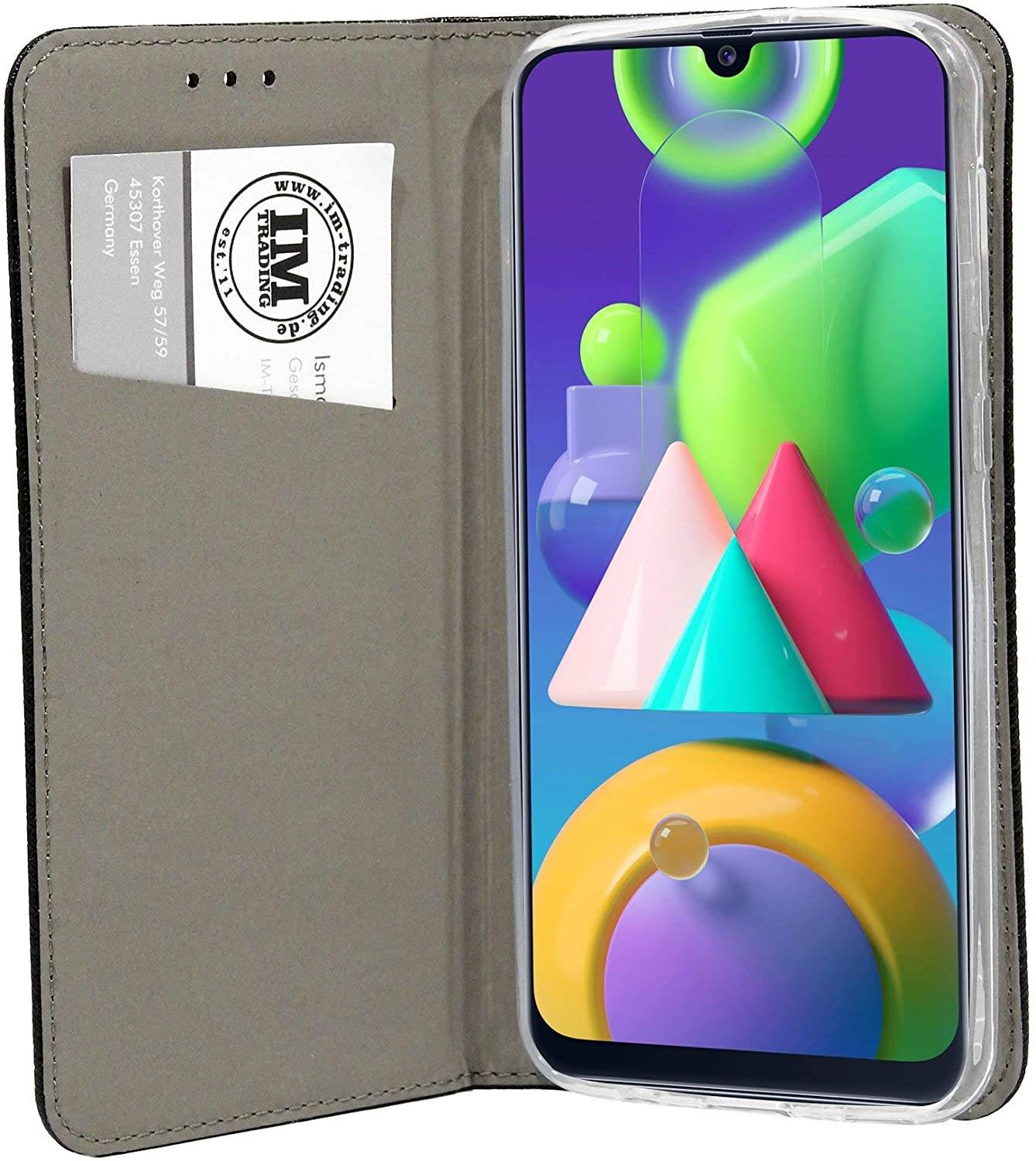 Buch Tasche "Smart" kompatibel mit SAMSUNG GALAXY M30S ( M307F ) Handy Hülle Etui Brieftasche Schutzhülle mit Standfunktion, Kartenfach Schwarz