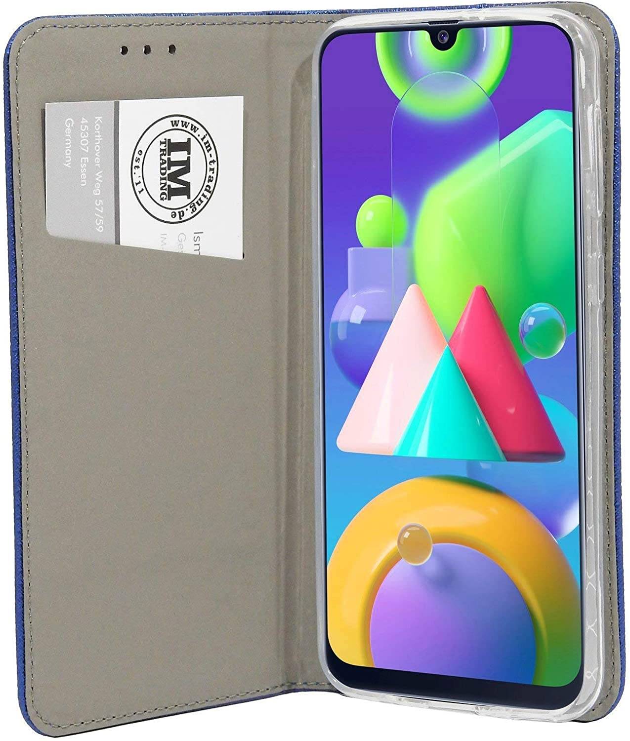 Buch Tasche "Smart" kompatibel mit SAMSUNG GALAXY M30S ( M307F ) Handy Hülle Etui Brieftasche Schutzhülle mit Standfunktion, Kartenfach Blau