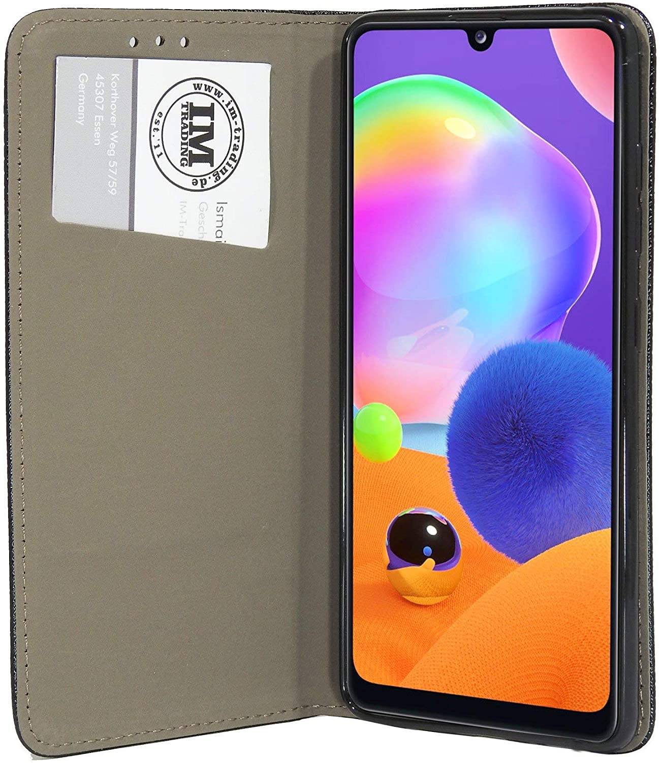 Buch Tasche "Smart" kompatibel mit SAMSUNG GALAXY A31 ( A315F ) Handy Hülle Etui Brieftasche Schutzhülle mit Standfunktion, Kartenfach Schwarz