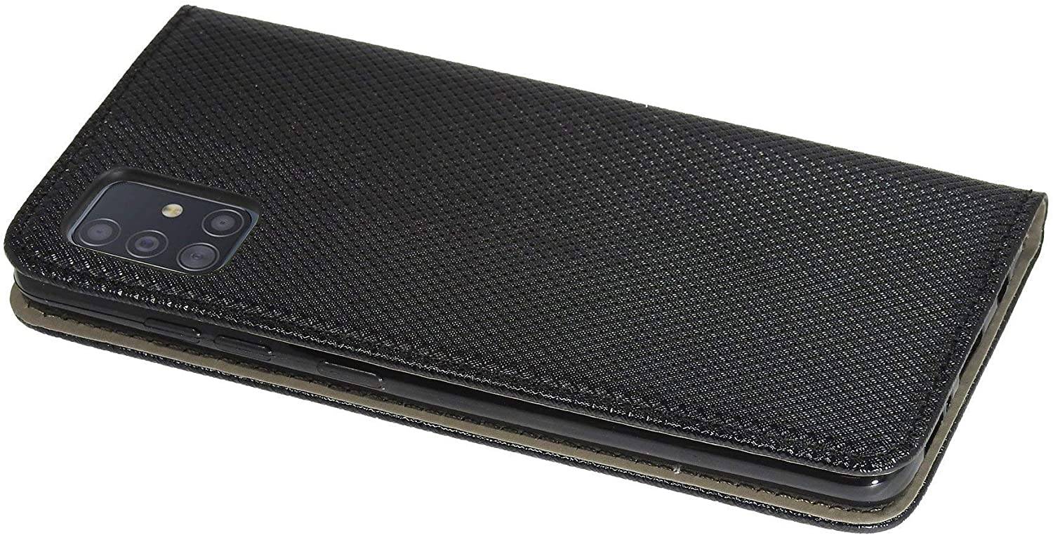 Buch Tasche "Smart" kompatibel mit SAMSUNG GALAXY A31 ( A315F ) Handy Hülle Etui Brieftasche Schutzhülle mit Standfunktion, Kartenfach Schwarz