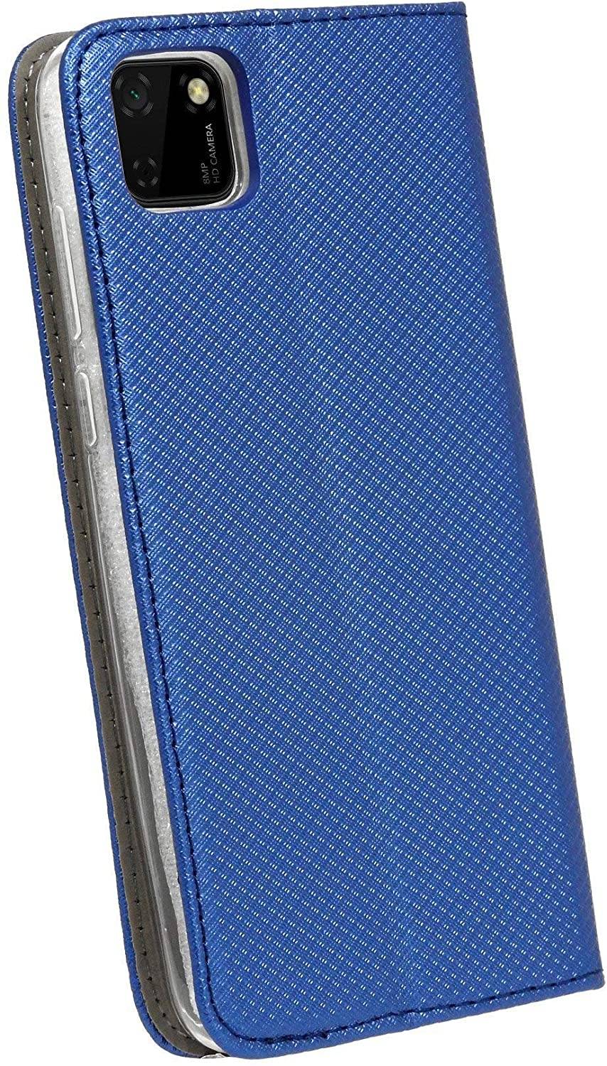 Buch Tasche "Smart" kompatibel mit HUAWEI Y5P Handy Hülle Etui Brieftasche Schutzhülle mit Standfunktion, Kartenfach Blau