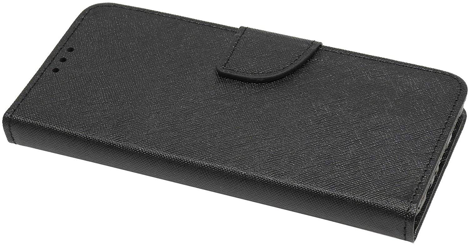 cofi1453® Buch Tasche "Fancy" kompatibel mit Huawei Y6P Handy Hülle Etui Brieftasche Schutzhülle mit Standfunktion, Kartenfach Schwarz