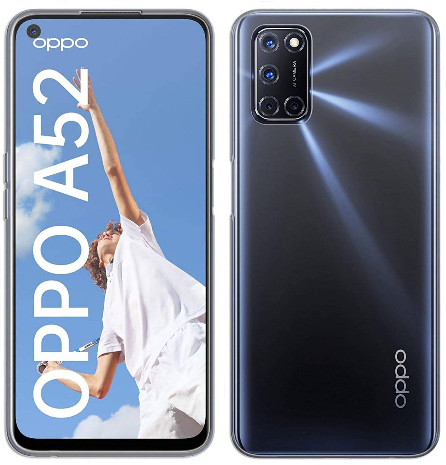 cofi1453® Silikon Hülle Basic kompatibel mit Oppo A52 Case TPU Soft Handy Cover Schutz Transparent