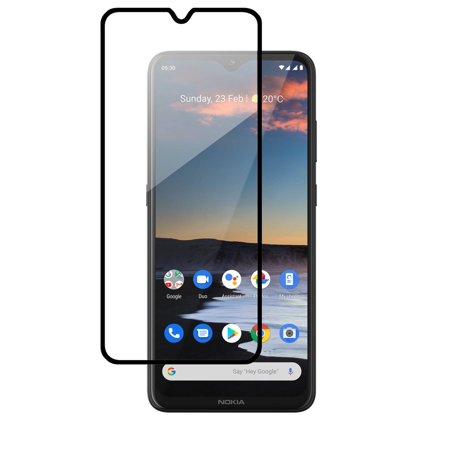 5D Schutz Glas kompatibel mit Nokia 5.3 Curved Schutz Folie Vollständig Klebend und Abdeckung