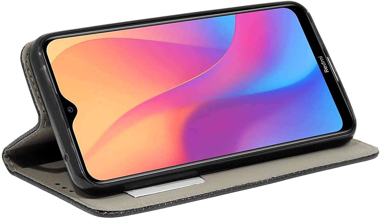 Buch Tasche "Smart" kompatibel mit XIAOMI REDMI 8A Handy Hülle Etui Brieftasche Schutzhülle mit Standfunktion, Kartenfach Schwarz
