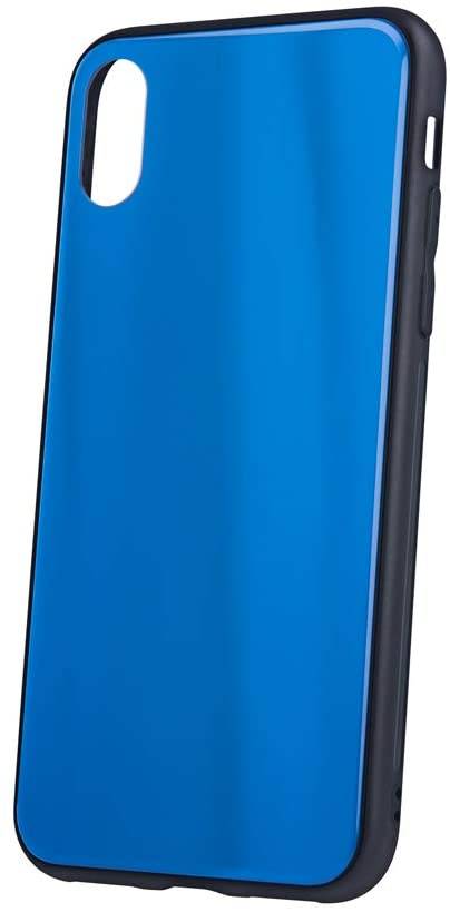 Aurora Glas Etui Silikon Hülle kompatibel mit Huawei P40 Pro Hart Case TPU Handy Cover Schutz in Dunkel-Blau