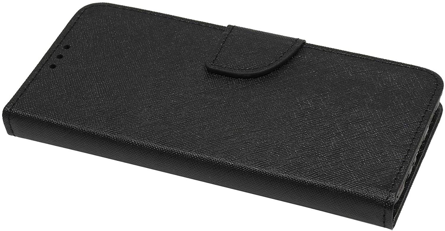 Buch Tasche "Fancy" kompatibel mit Huawei Y5P Handy Hülle Etui Brieftasche Schutzhülle mit Standfunktion, Kartenfach Schwarz
