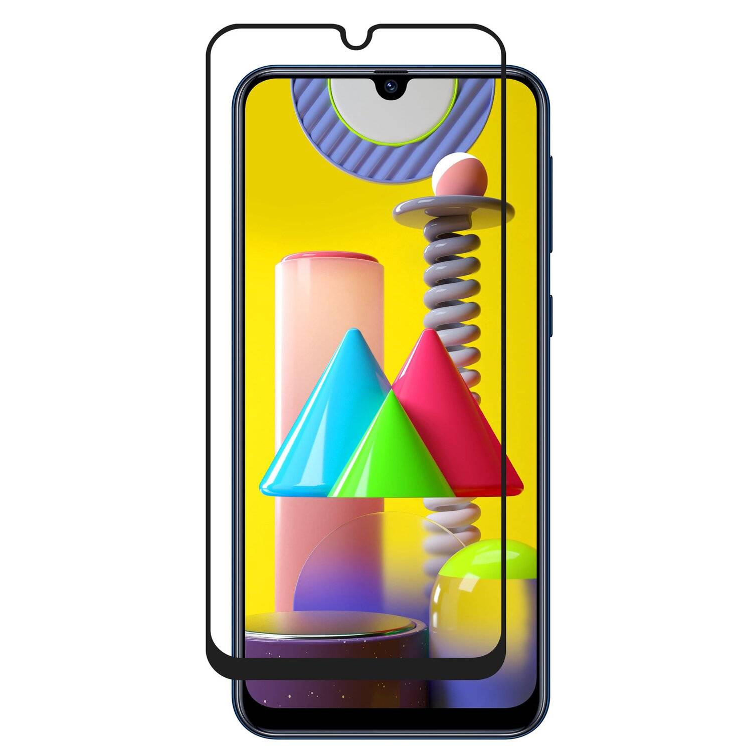 cofi1453® 5D Schutz Glas kompatibel mit SAMSUNG GALAXY M31 (M315F) Curved Schutz Folie Vollständig Klebend und Abdeckung